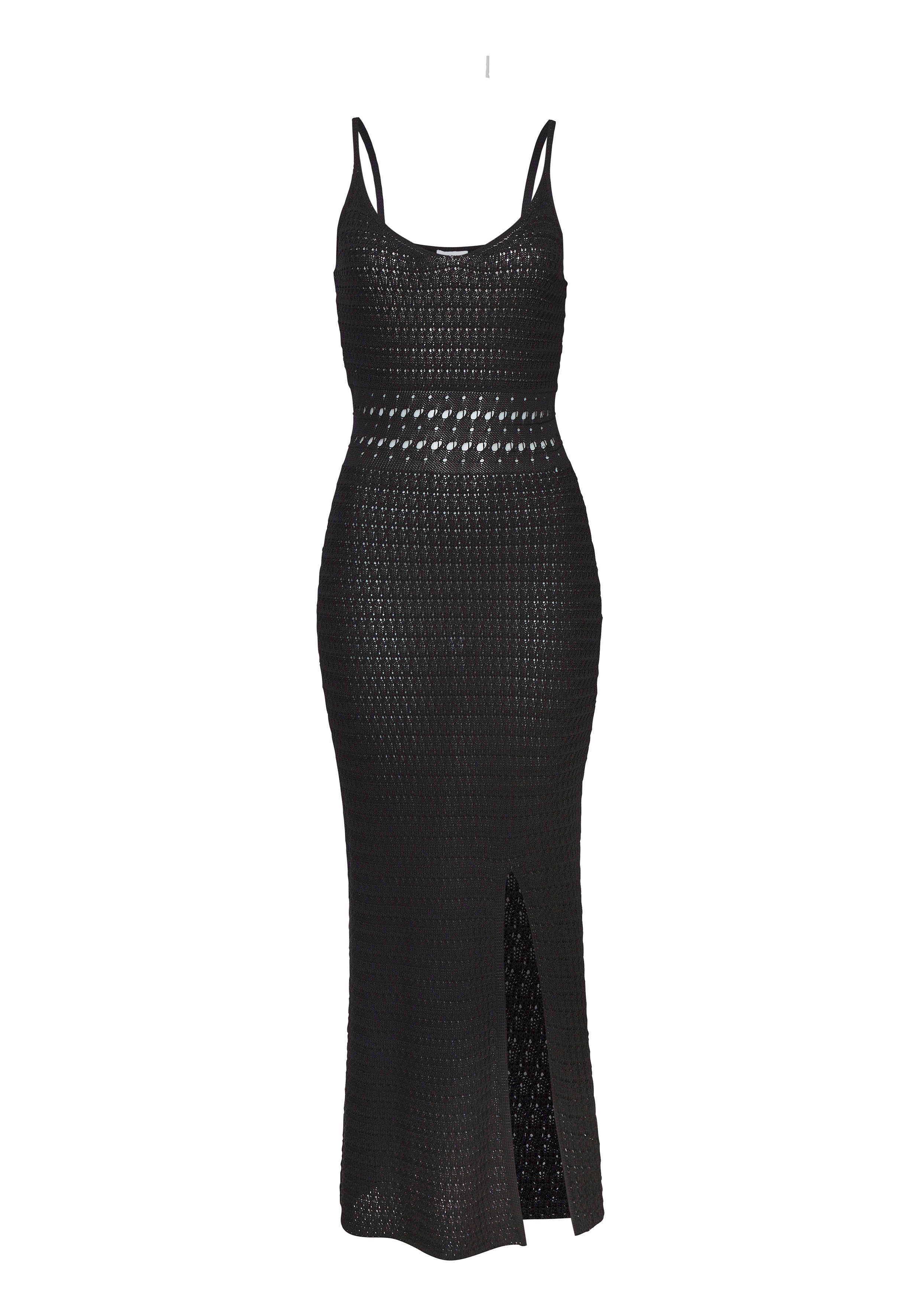 Vivance Strickkleid mit Schlitz, Festival, modisches Häkelkleid, Strandkleid