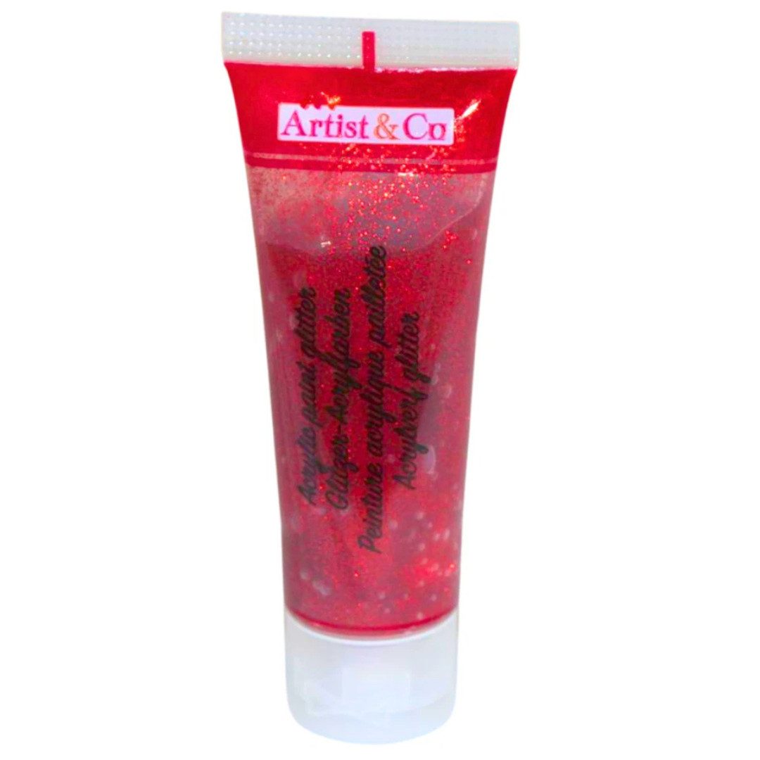 Artist & Co Acrylfarbe Acrylfarben 75 ml Glitzer & Glanz Künstlerfarbe Malfarbe, 75 ml Inhalt, Glitzer- & Glanzeffekt