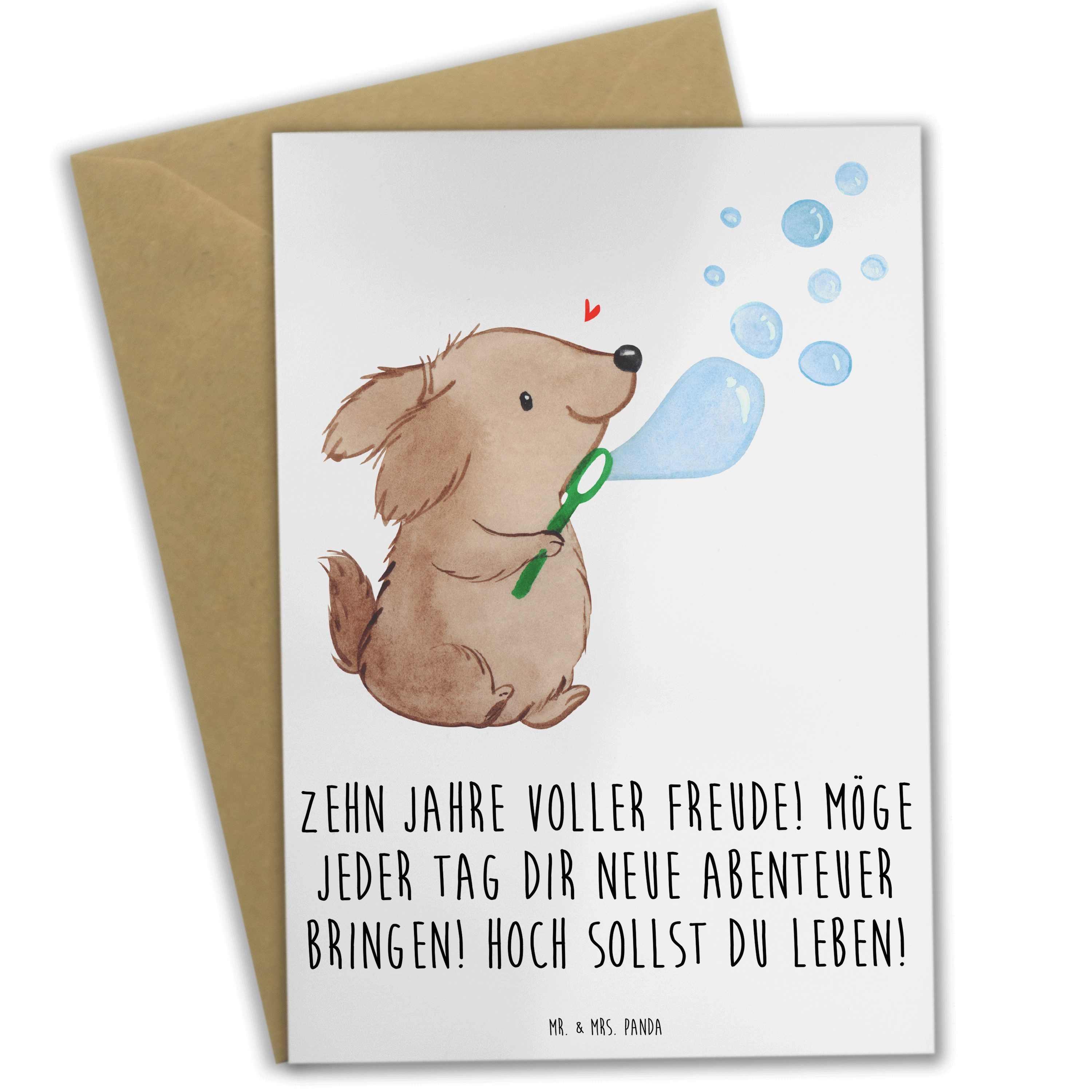 Grußkarte 10. Geburtstag Freude - Weiß - Geschenk, einzigartig, Kindergeburtsta