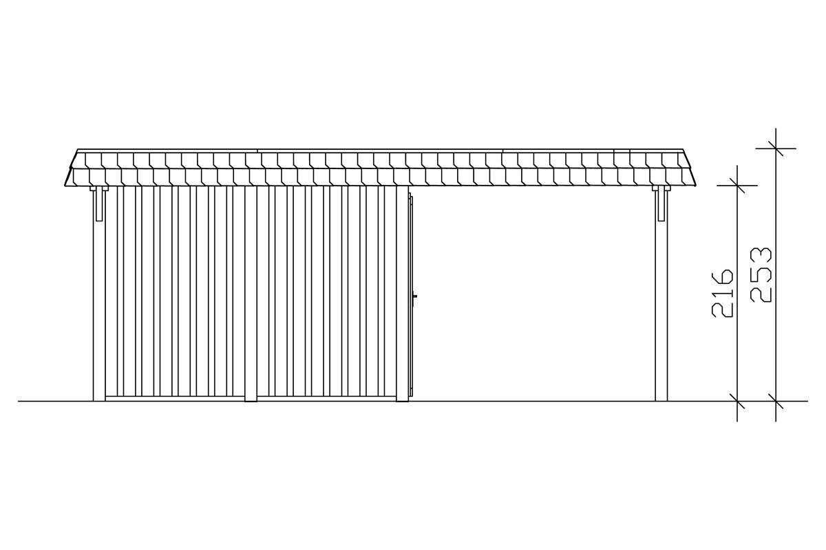 Skanholz Doppelcarport Wendland, Einfahrtshöhe cm 630x879 BxT: cm, dunkelgrau 216