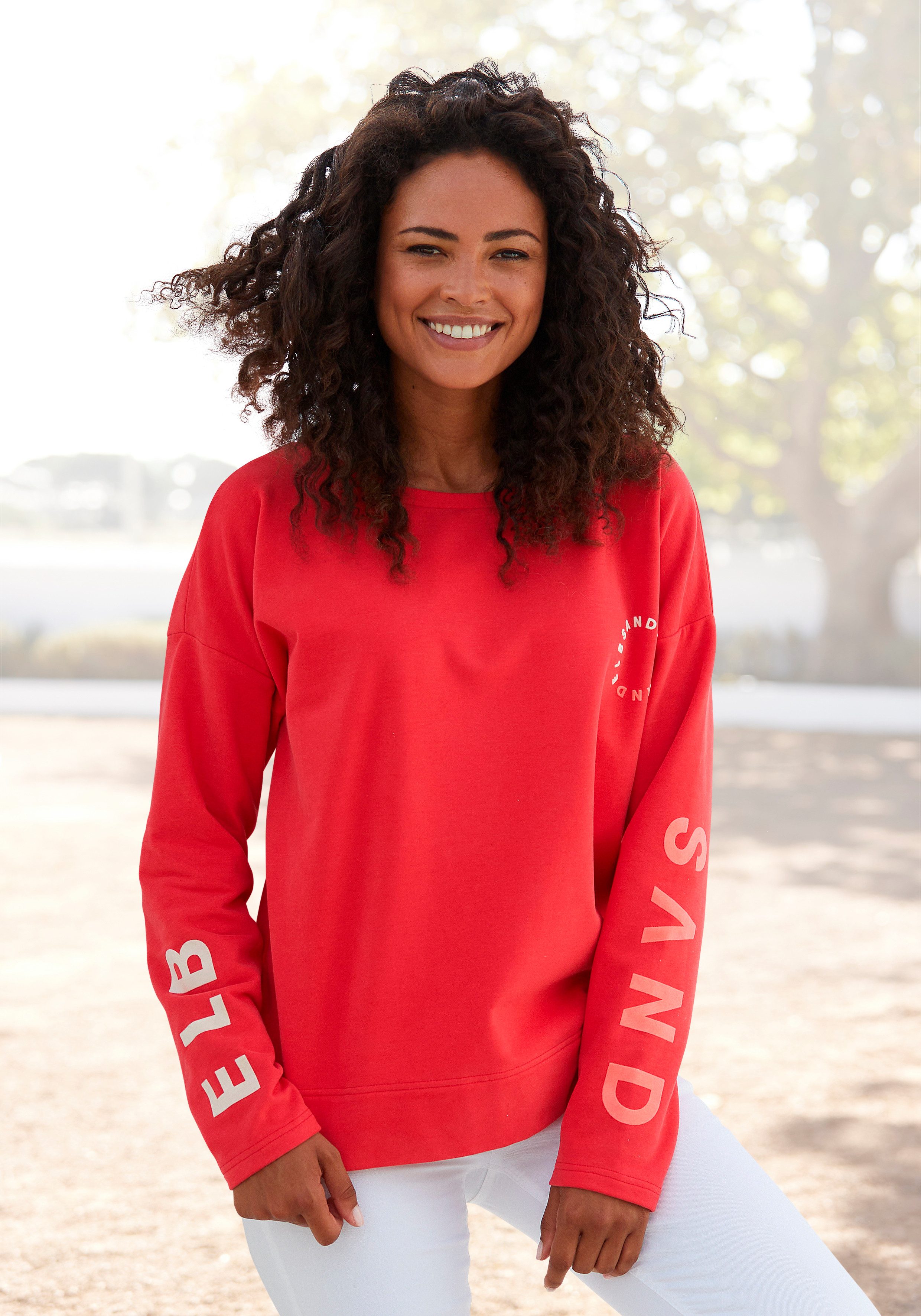 Elbsand Sweatshirt Anvor mit Logoprints auf den Ärmeln, sportlich-casual