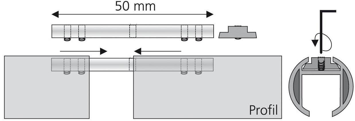 Verbinder, Liedeco, Gardinenstangen, (1-St), für 28 mm Innenlaufprofile mit 6 mm Laufkanal-HomeTrends