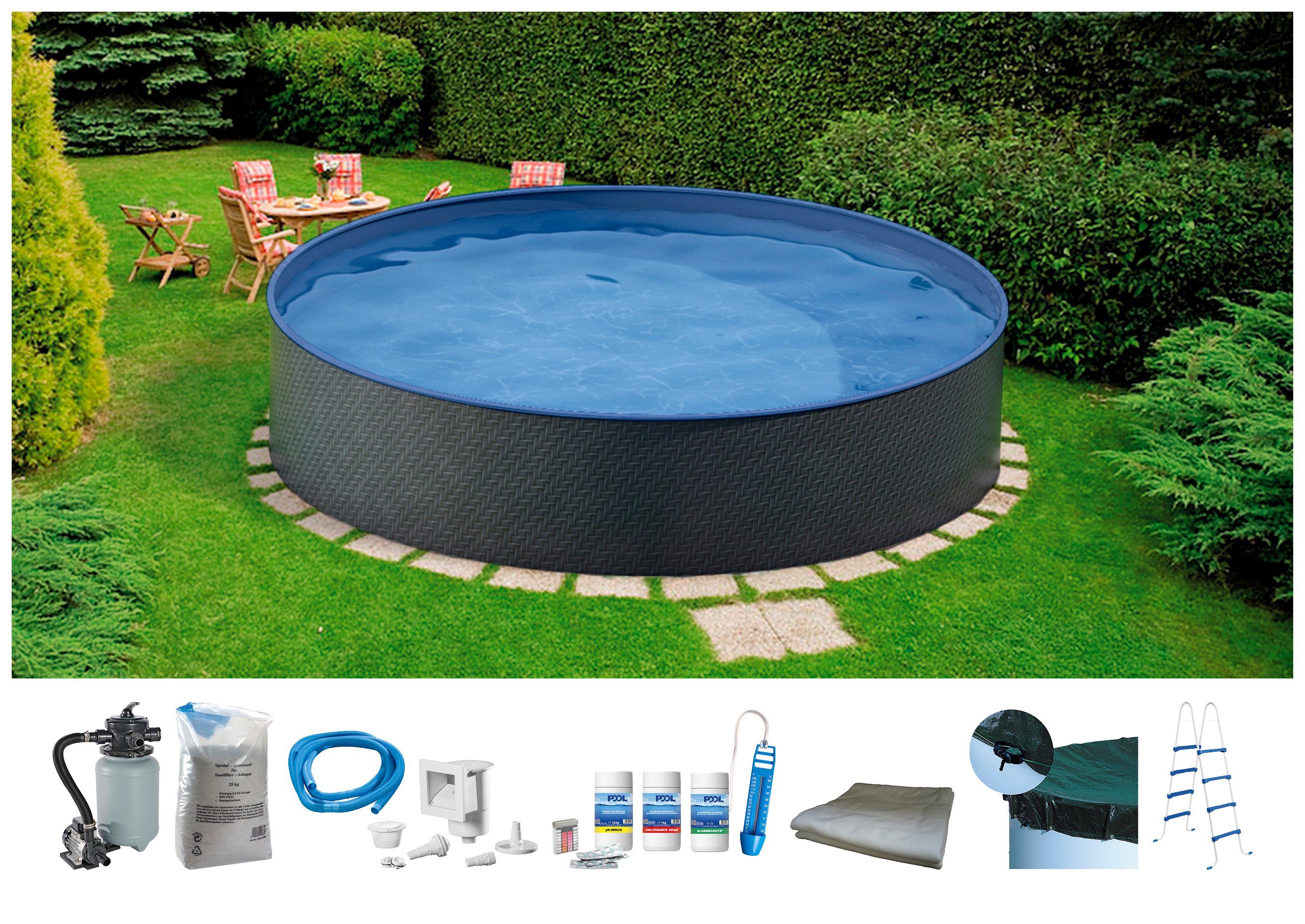 MYPOOL Set: Rundpool , 7-tlg., ØxH: 360x110 cm, Zum ...