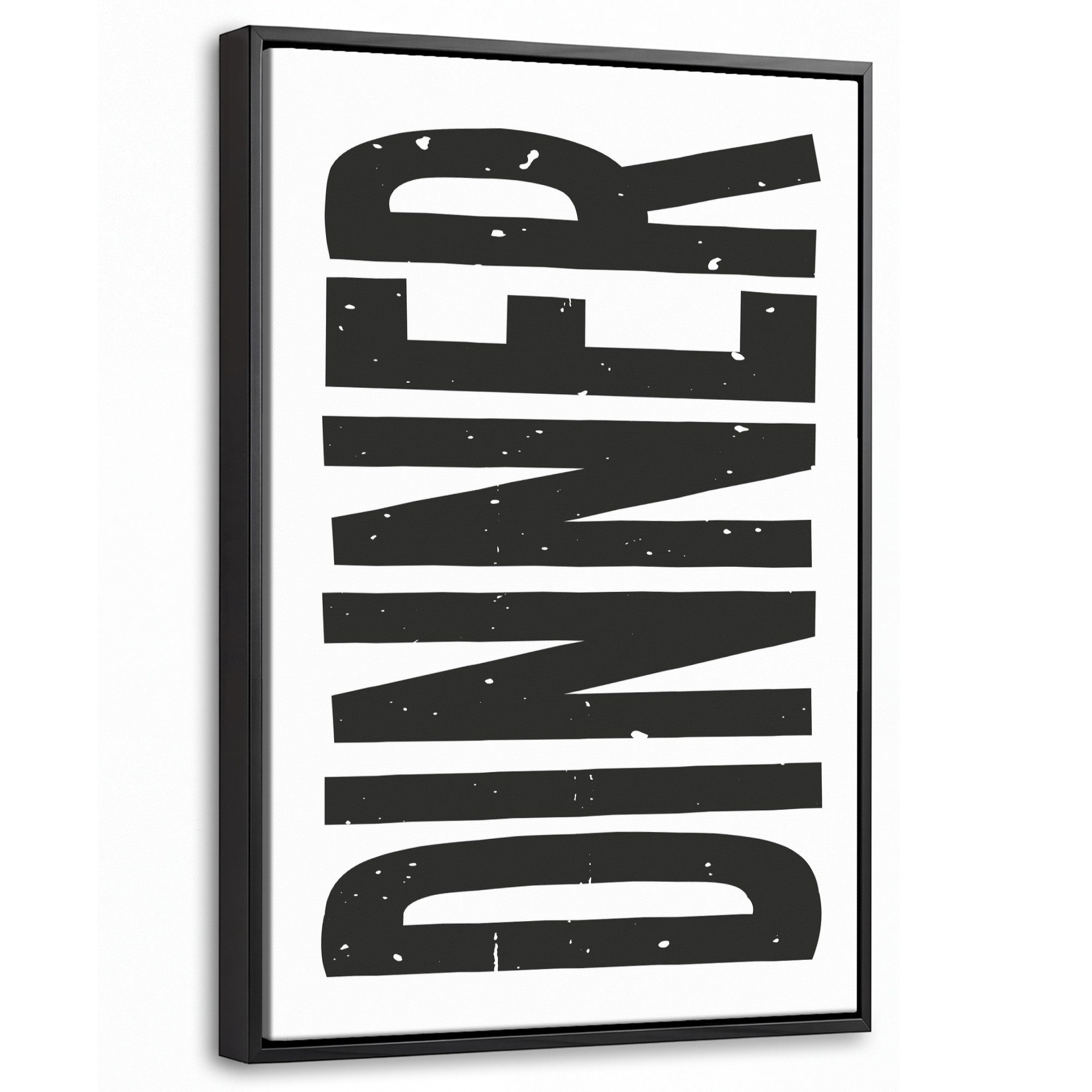OneMillionCanvasses® Leinwandbild mit Rahmen - Schwarz - Dekoration - Vintage - Lebensmittel, Fotodruck (1 St), Deko für Wohnzimmer Schlafzimmer Küche 20x30cm
