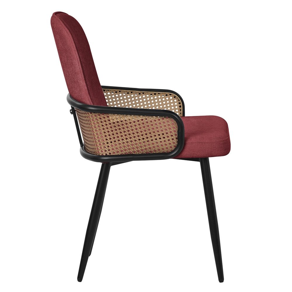 ML-DESIGN Polsterstuhl Esszimmerstühle mit Armlehne & Rückenlehne Ergonomische moderne Design (4 St), Armlehnstuhl mit Metallbeine 4er Set Rot Lounge Sessel bis 120 kg