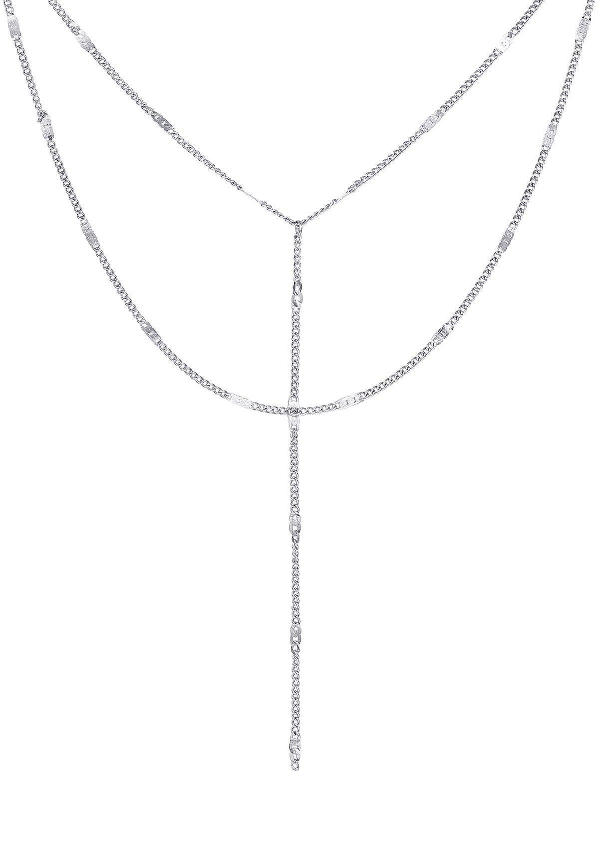 Hey Happiness Y-Kette Layer Kette Mehrreihig, Edelstahl Damen Halskette Las günstig online kaufen