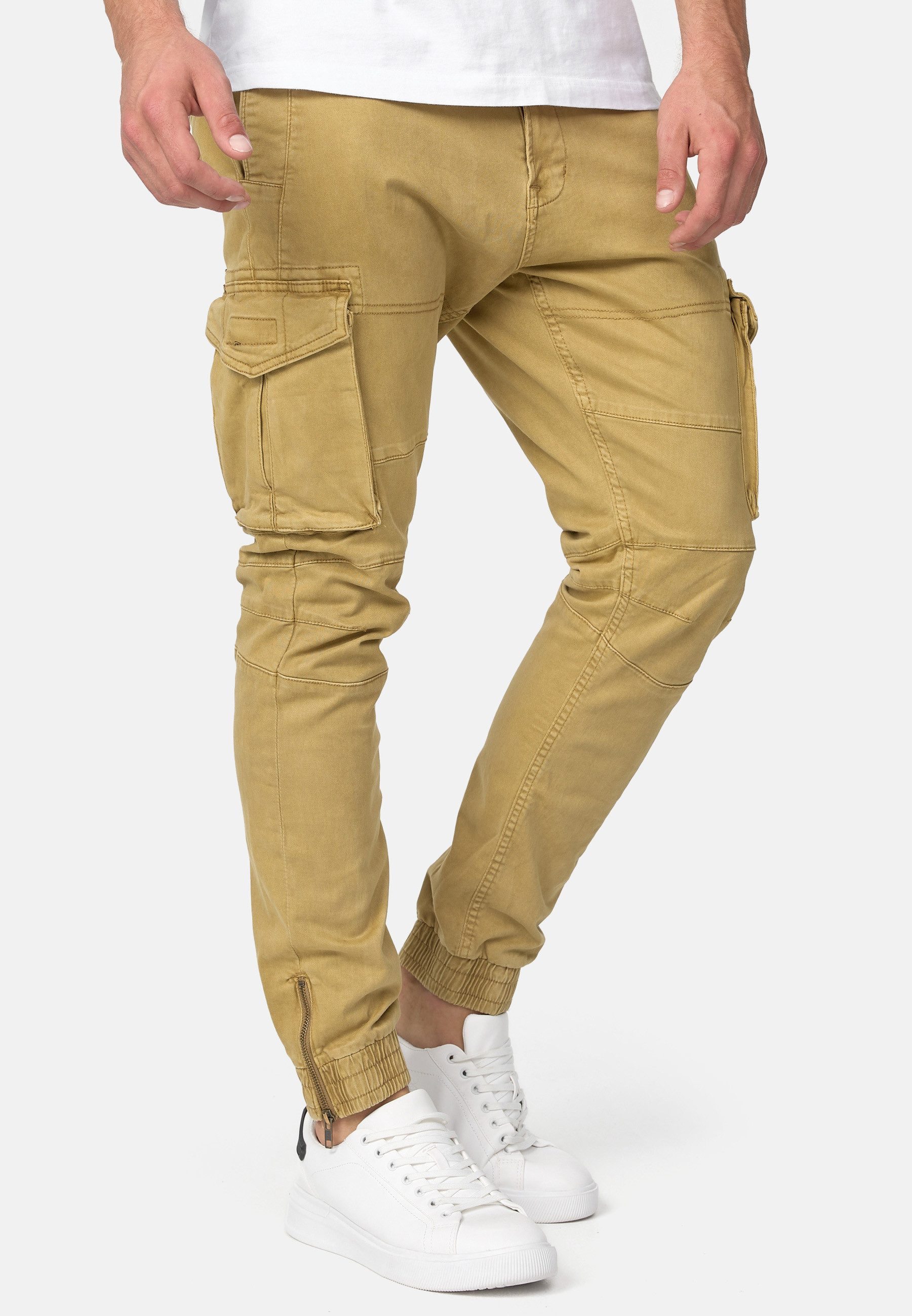 Indicode Cargohose Herren Alex Cargo Hose Herrenhose mit 6 praktischen Taschen