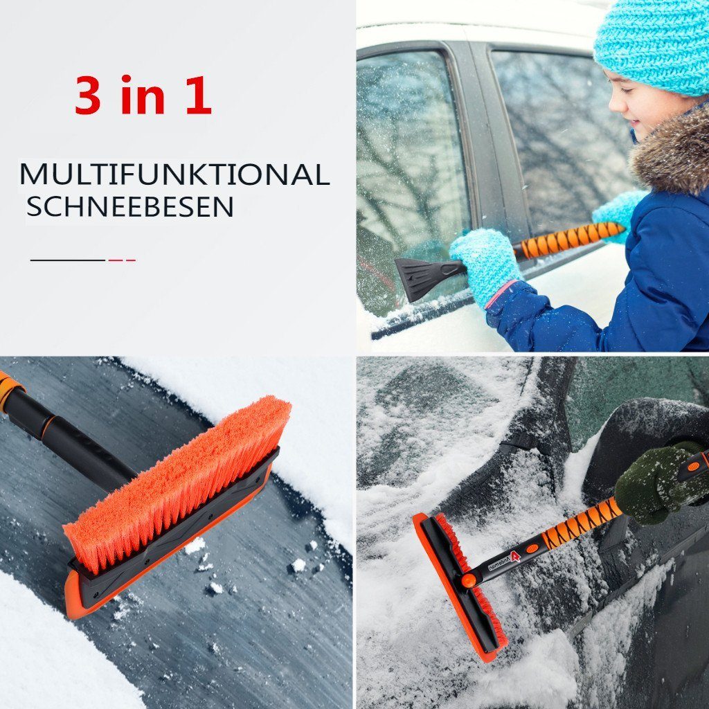 Amokee Auto Eiskratzer 3 In 1 - Schneebesen, Eisschaber Und Schneeschaufel Für Winter