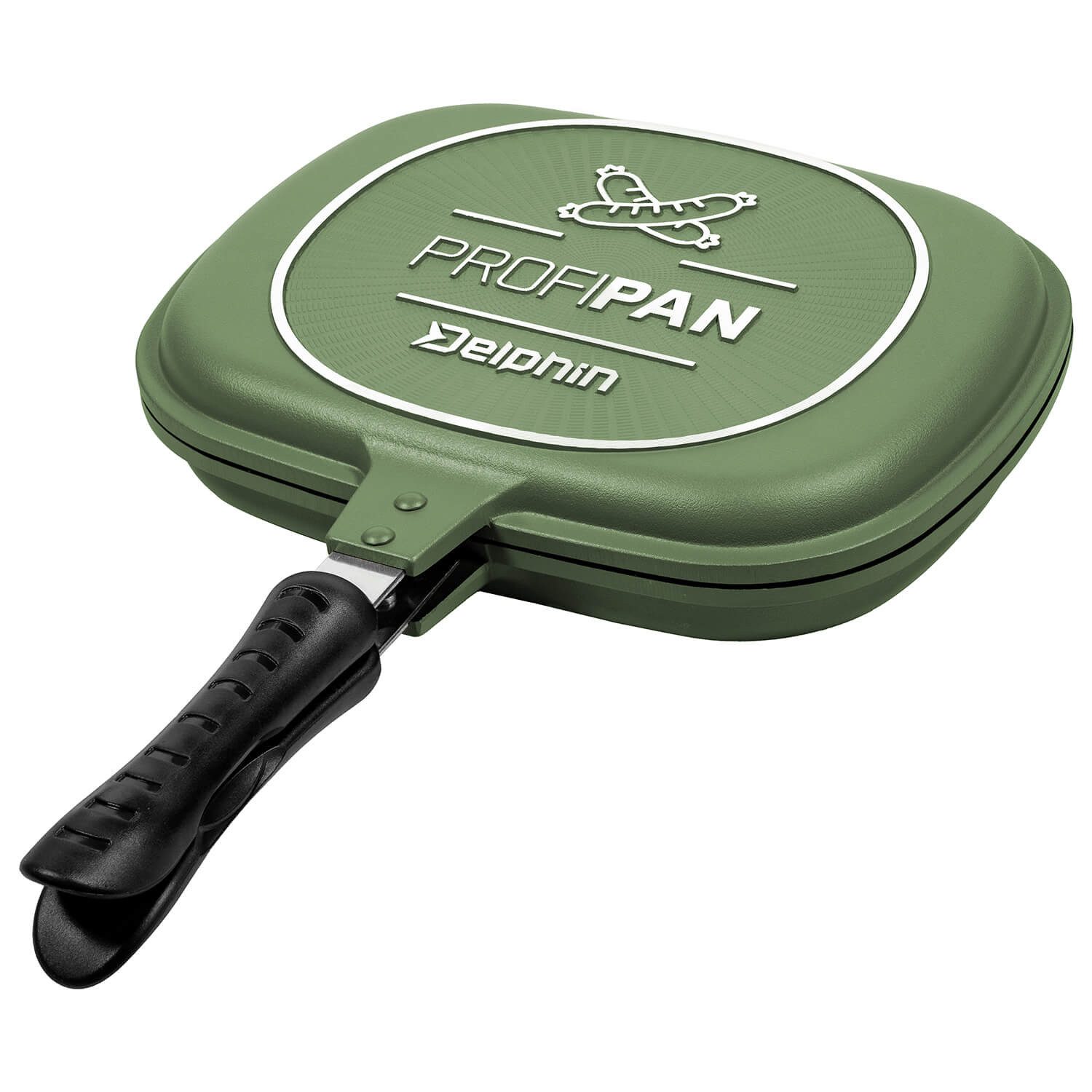 Delphin.sk Grillpfanne Delphin ProfiPan Outdoor Pfanne Grün Aluminium Camping Bratpfanne 28cm, Aluminium