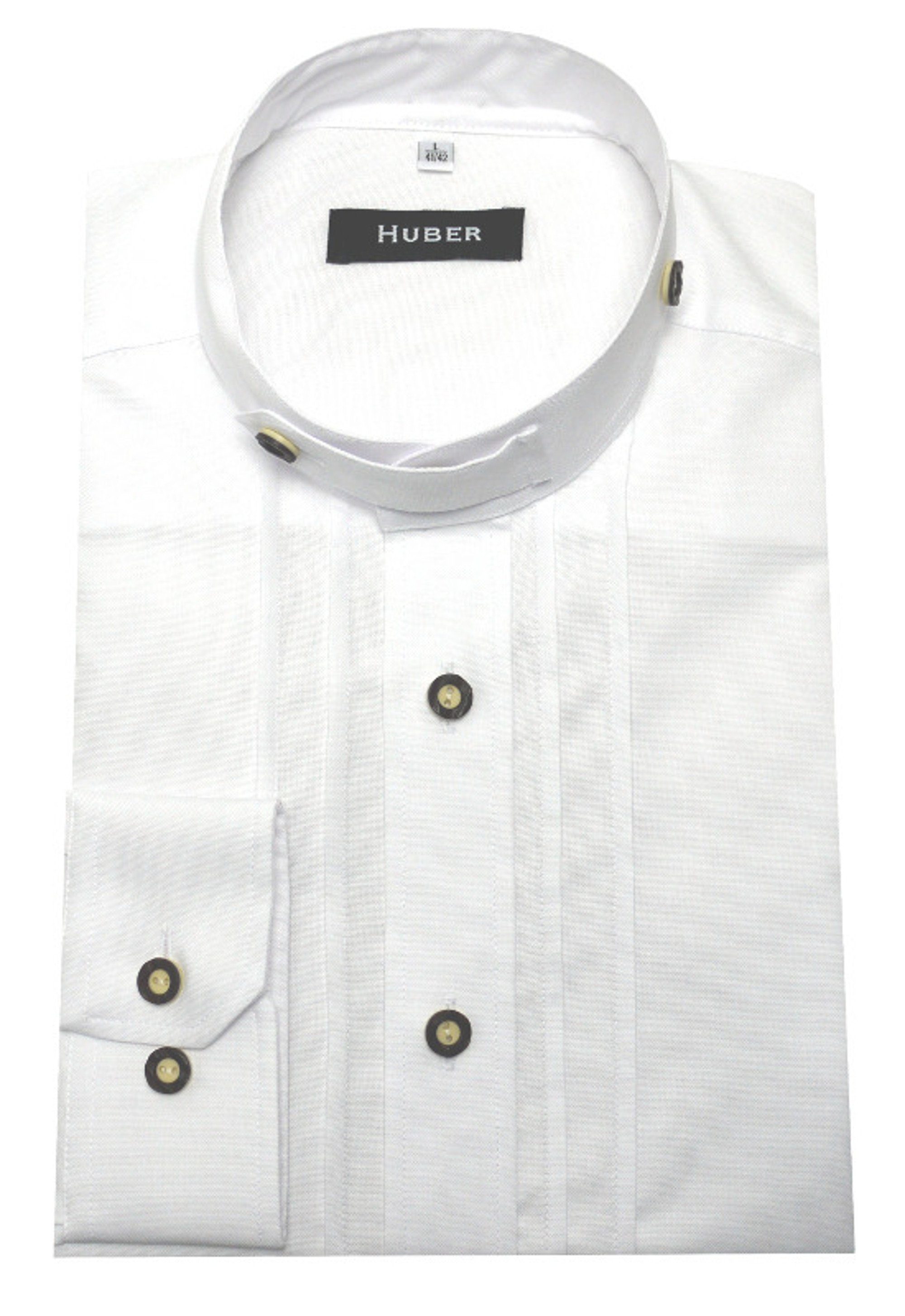 Hemden Regular/Comfort-gerader Stehkragen Huber Trachtenhemd Schnitt Plissee/Biesen HU-0705