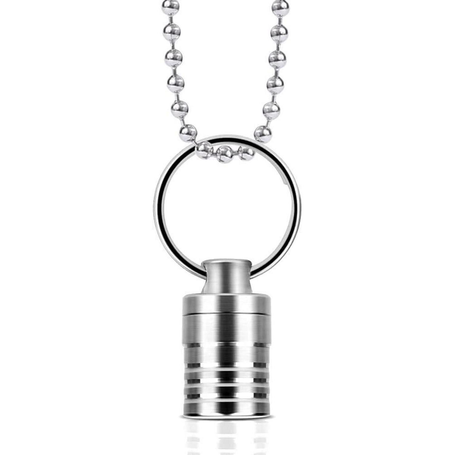 Opret Pillendose Mini Titan Metall Pillendose Schlüsselanhänger wasserdicht leicht