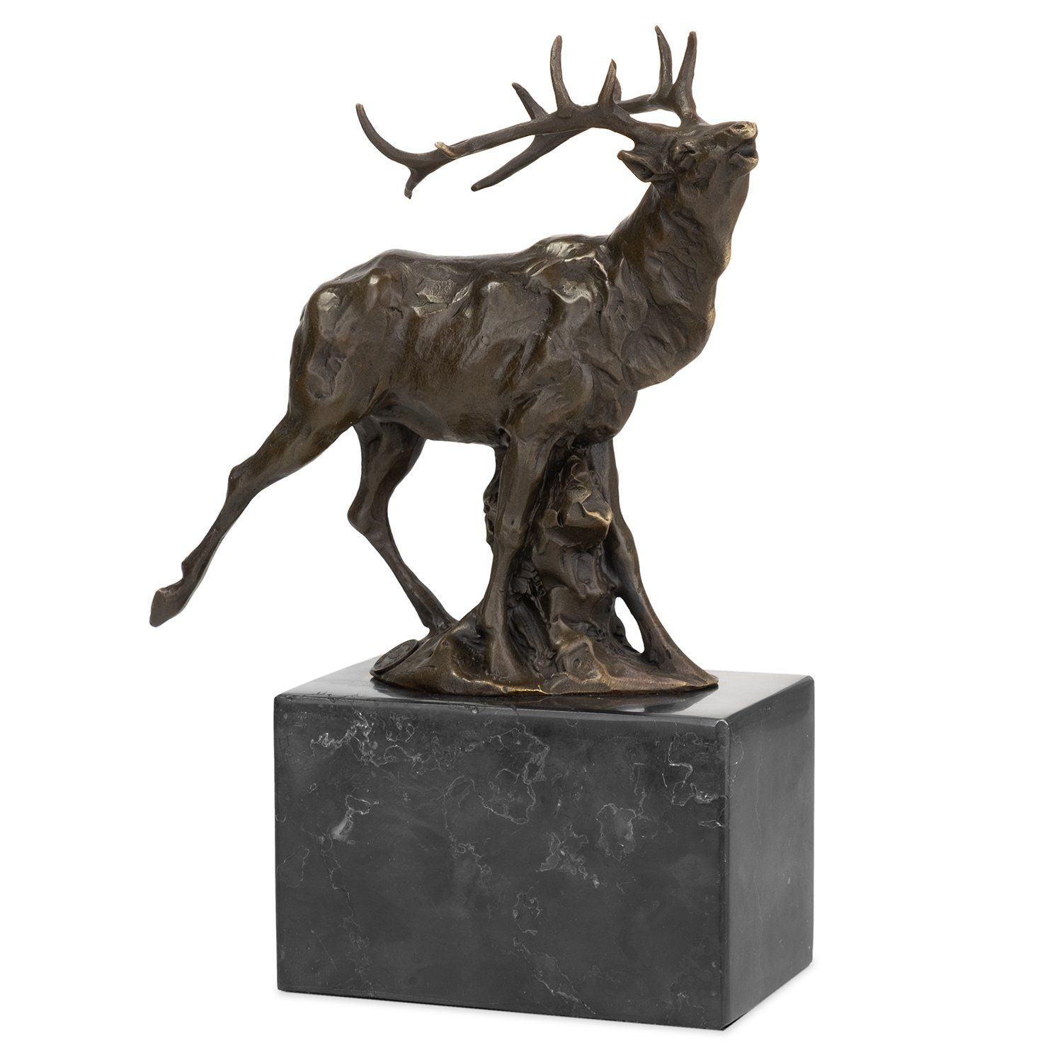 Moritz Skulptur Bronzefigur Rotwild, Bronzefigur Figuren Skulptur für Regal Vitrine Schreibtisch Deko | Skulpturen