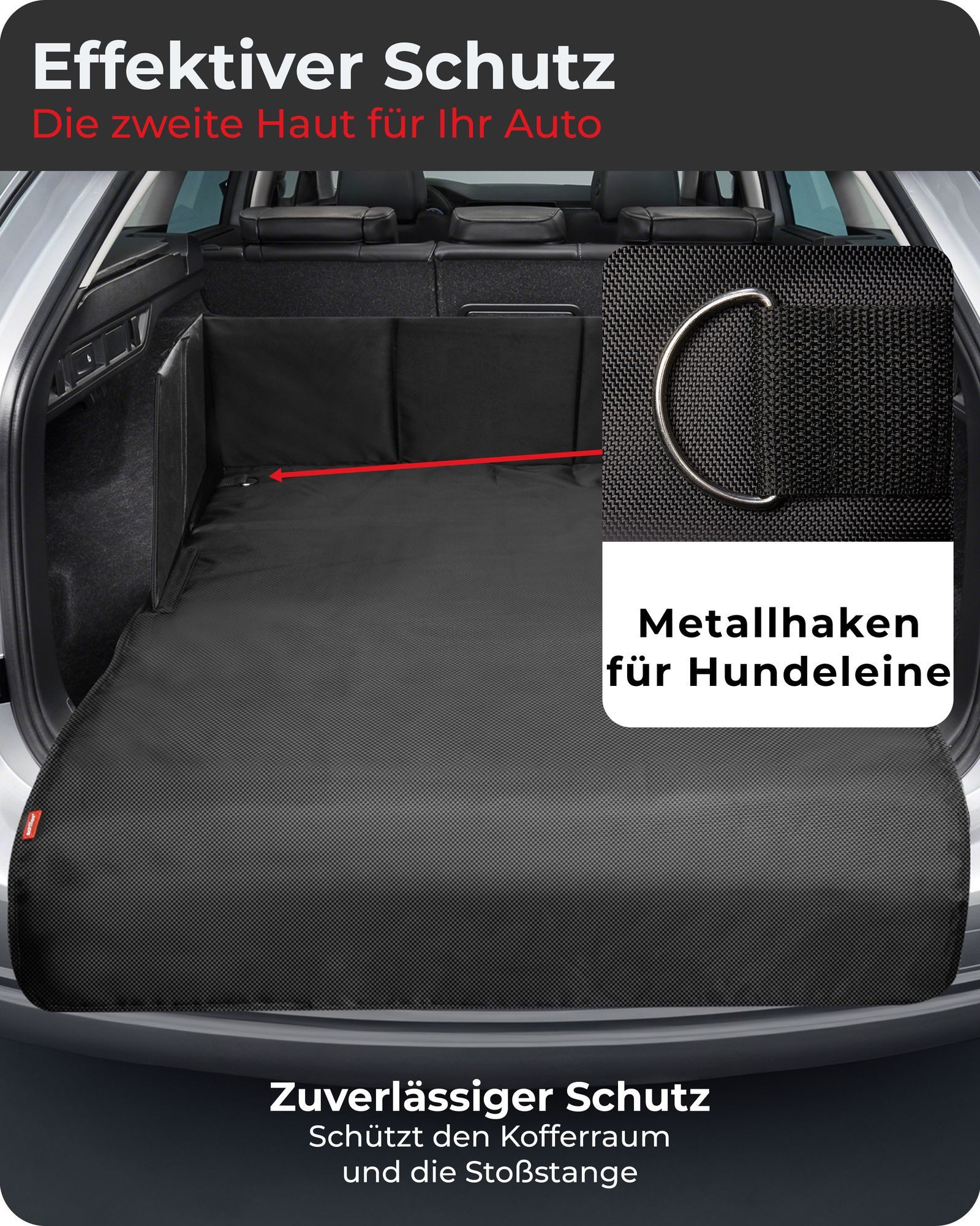 achilles Tier-Autoschondecke Kofferraummatte robust & reißfest inkl. Seiten- und Ladekantenschutz.