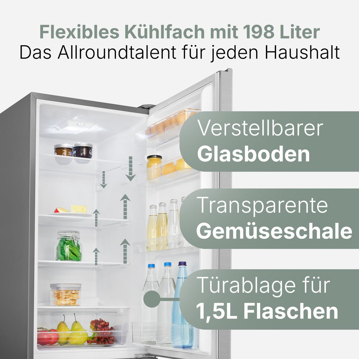BOMANN Kühl-/Gefrierkombination KG 184.2, 180 cm hoch, 55 cm breit, 180cm Kühl-/Gefrierkombination, Energieklasse D