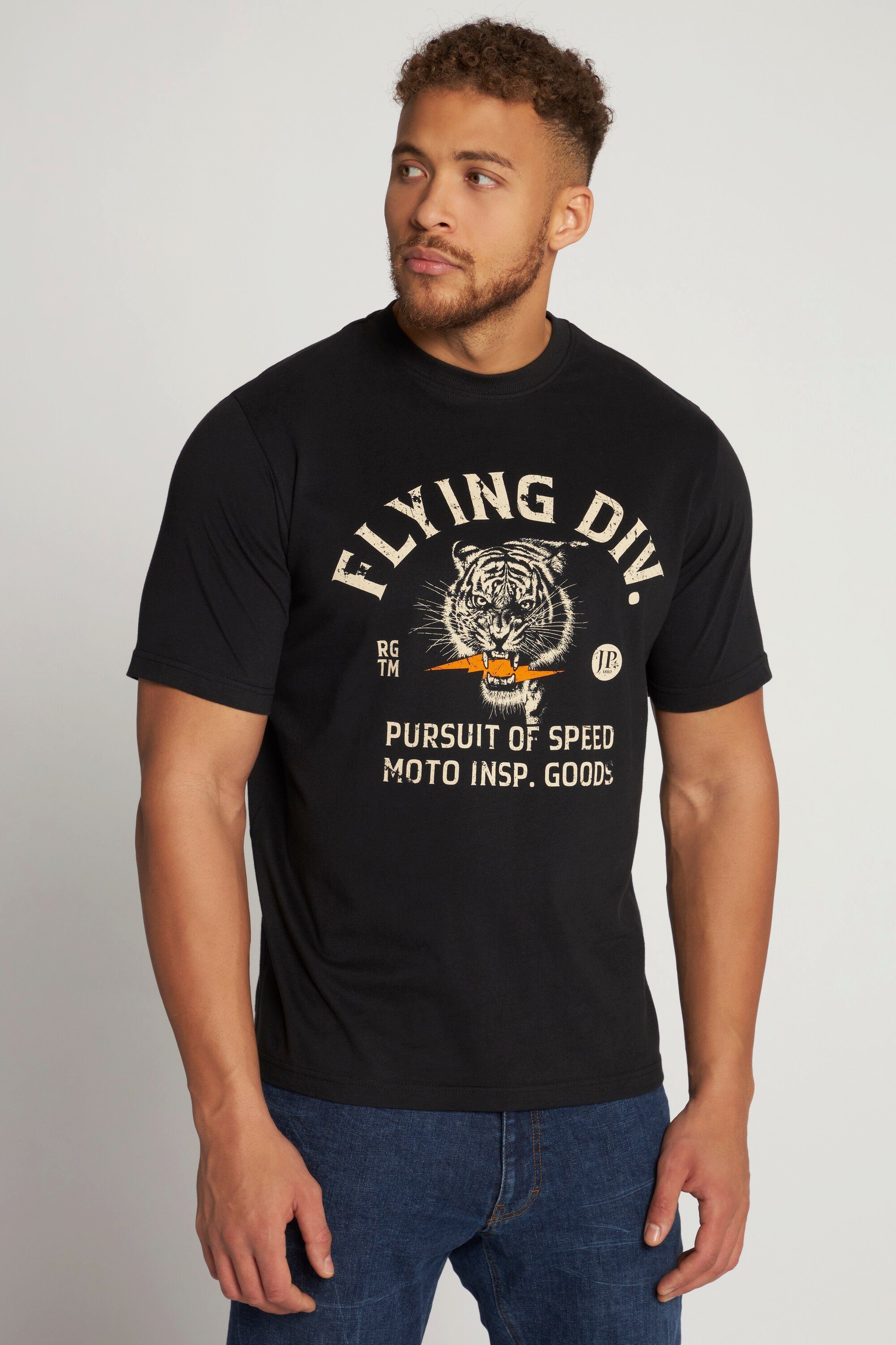 JP1880 T-Shirt T-Shirt Halbarm Flying Div Print Rundhals