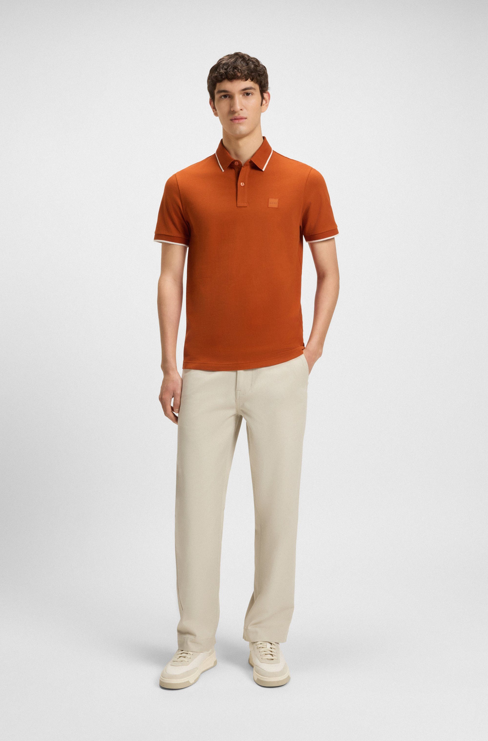 BOSS ORANGE Poloshirt Passertip mit BOSS Logo-Badge