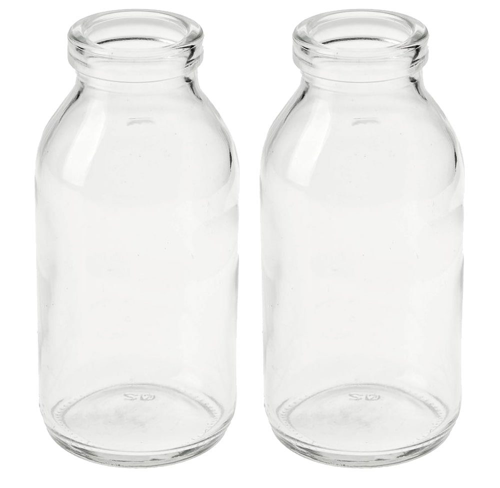 Dekovase Glasvasen Milchflaschen Glasflaschen 2er Set Ø 5 cm