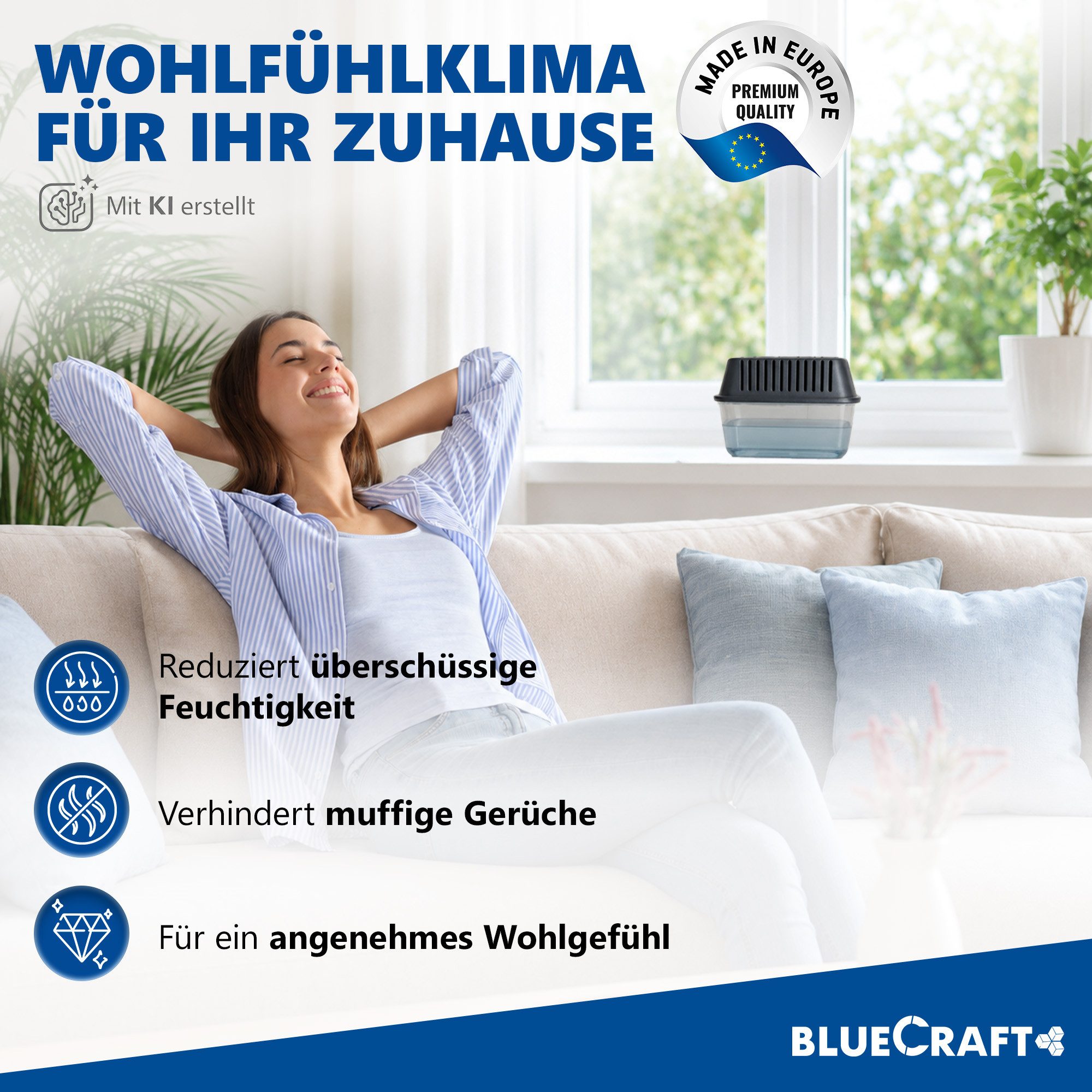BlueCraft Luftentfeuchter-Nachfüllpack 30x 1kg Prills im Vliesbeutel für Granulat Box ohne Strom Nachfüller, für Granulat Box, für Zuhause Schlafzimmer Wohnung  – Bild 4 von 5