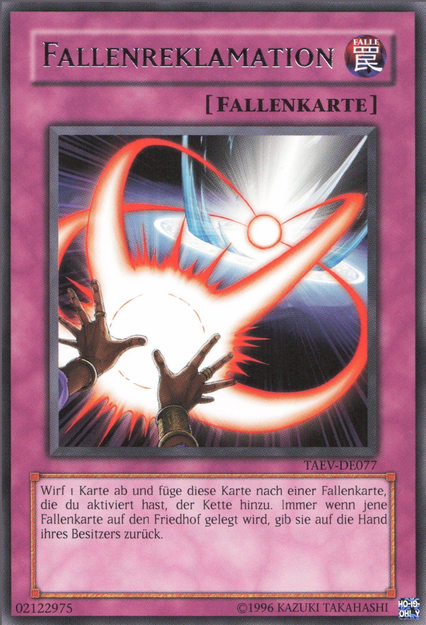 ReCollectibles Sammelkarte YuGiOh Karte Fallenreklamation deutsch, YuGiOh! Karte TAEVEN077 Rare