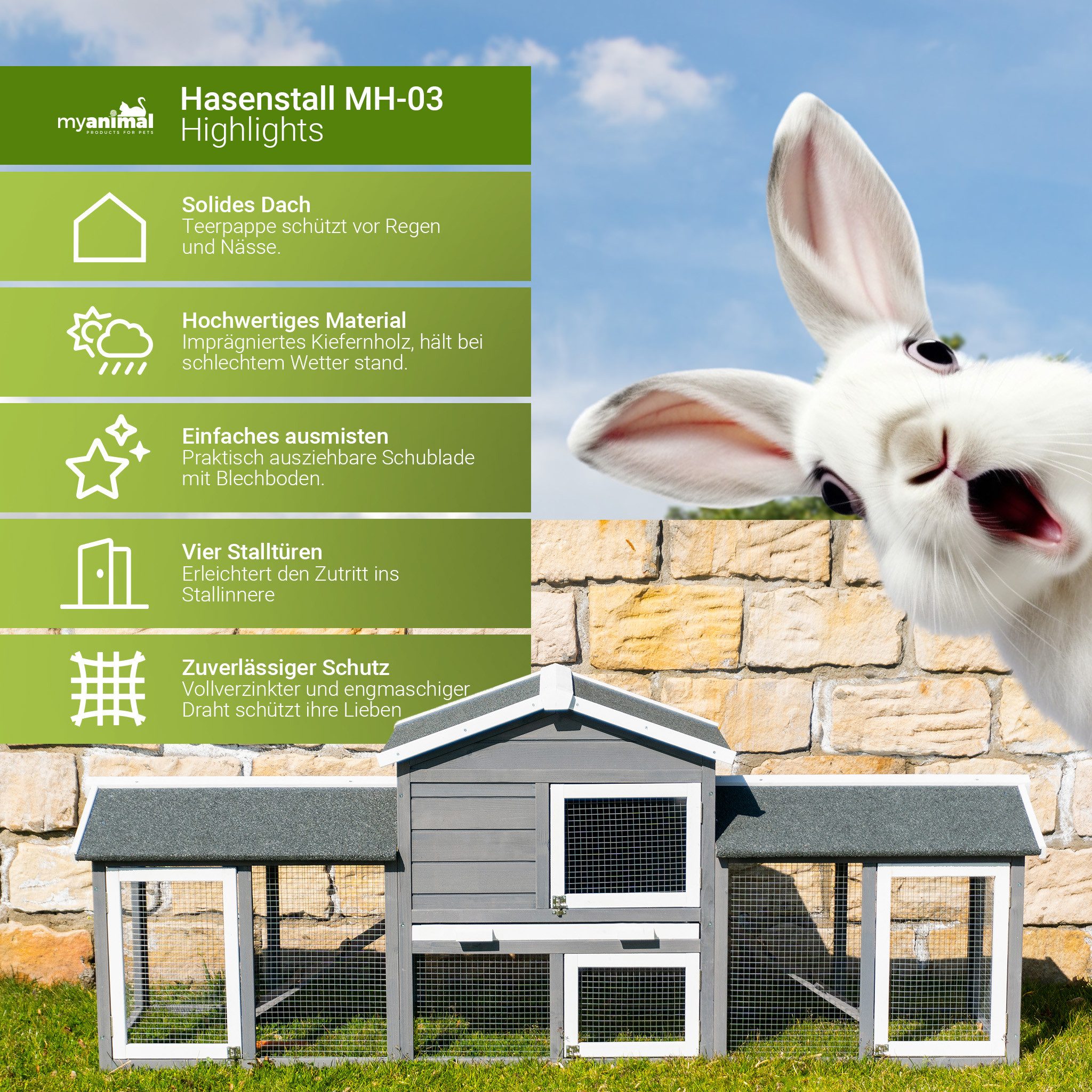 My Animal Kleintierstall XXL Hasenstall MH-03 günstig online kaufen
