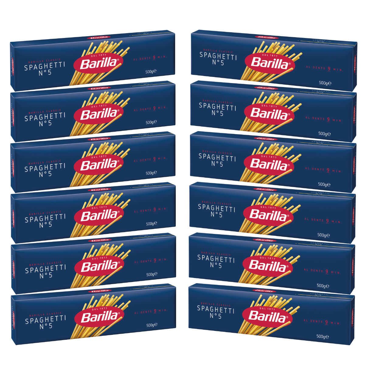 Barilla Nudeln, Barilla Spaghetti Nummer 5 Hartweizennudeln Pasta 500g 12er Pack