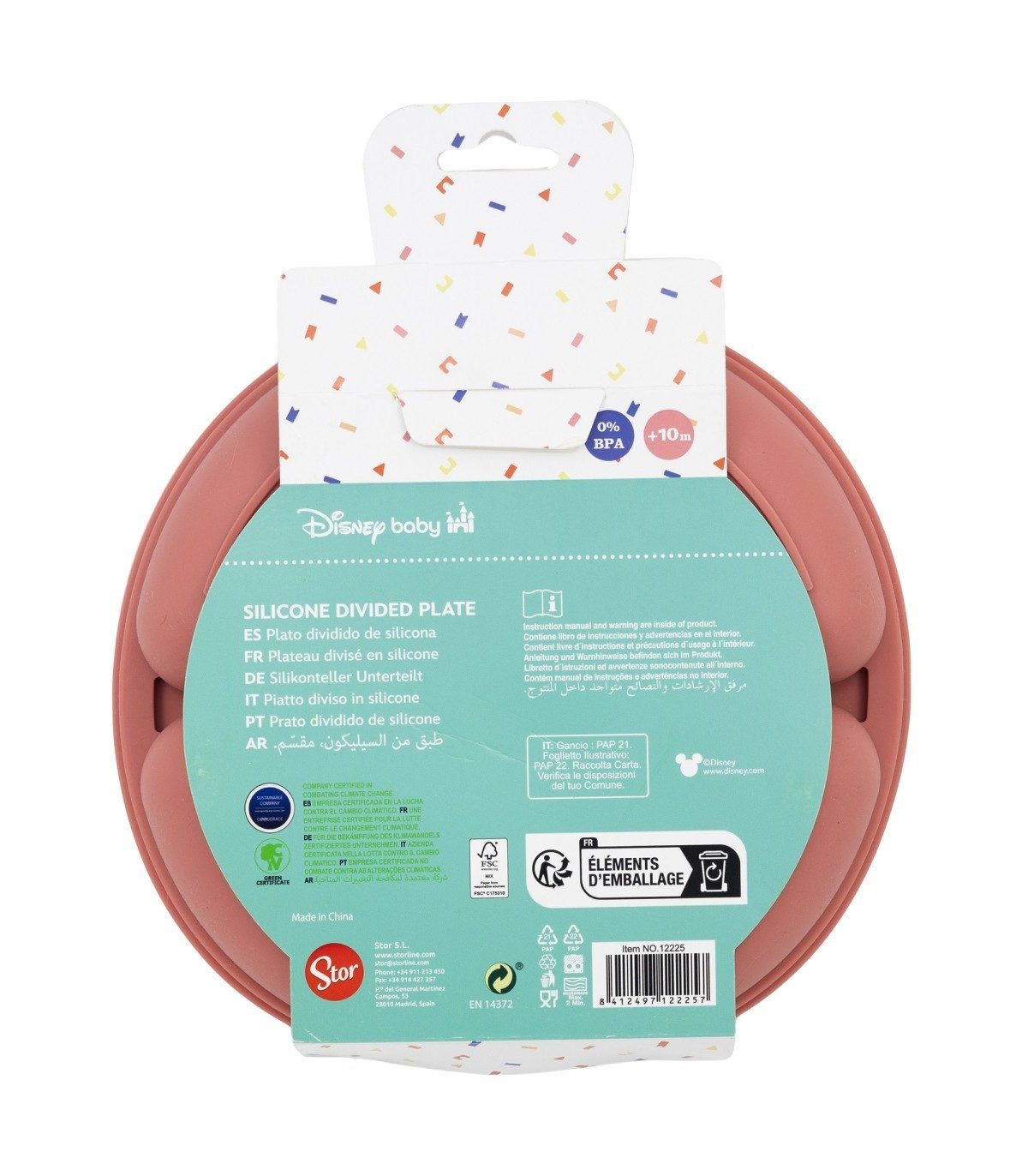 Disney Minnie Mouse Teller Kinder Essteller mit 3 Bereichen für Alltag und Hochstuhl