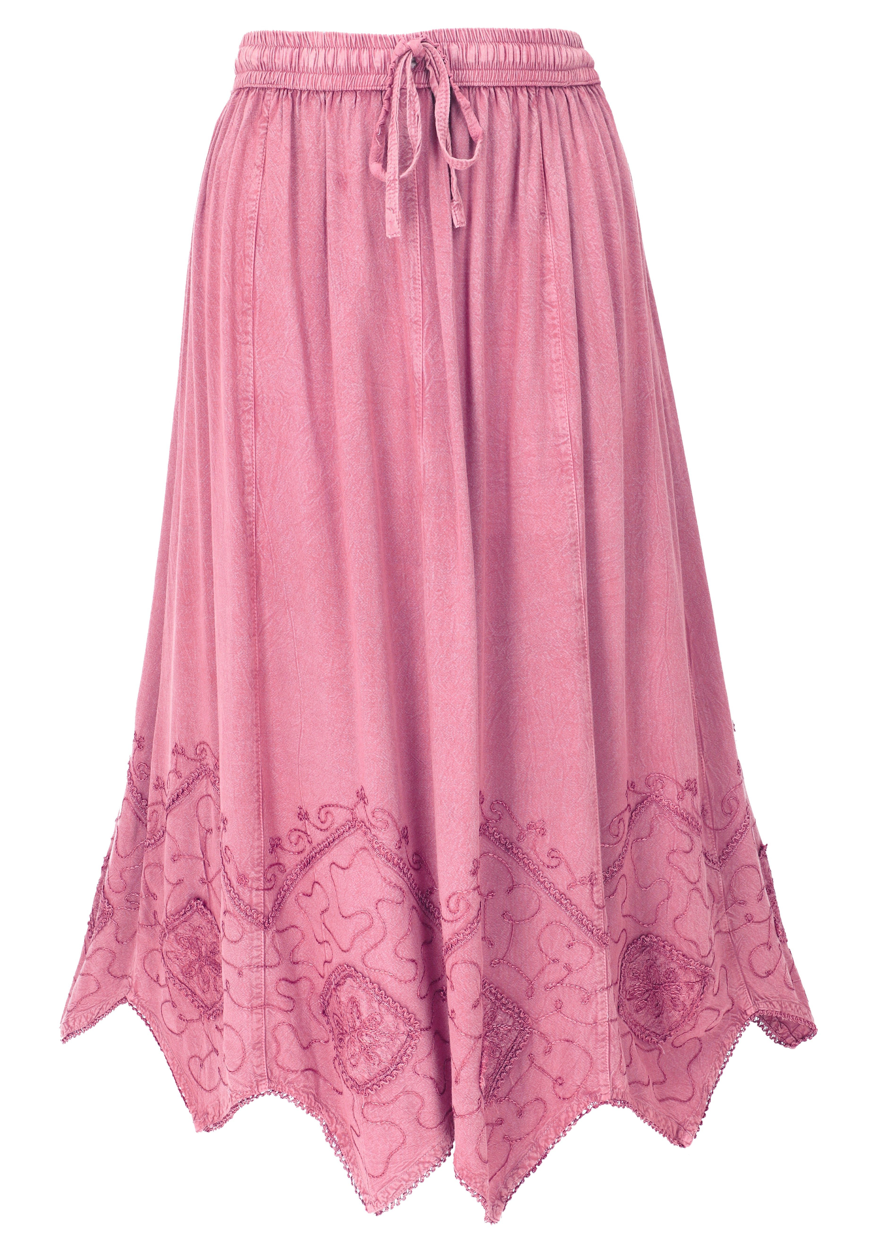 Guru-Shop Minirock Bestickter Boho-Hippie-Rock, indischer.. alternative Bekleidung