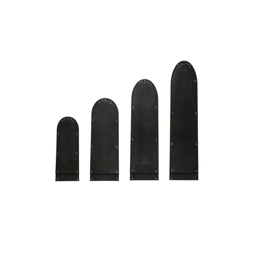 Wunschleder Kochmesser Wunschleder schwarz mit Kevlar® 30 Klingenschutz breit cm