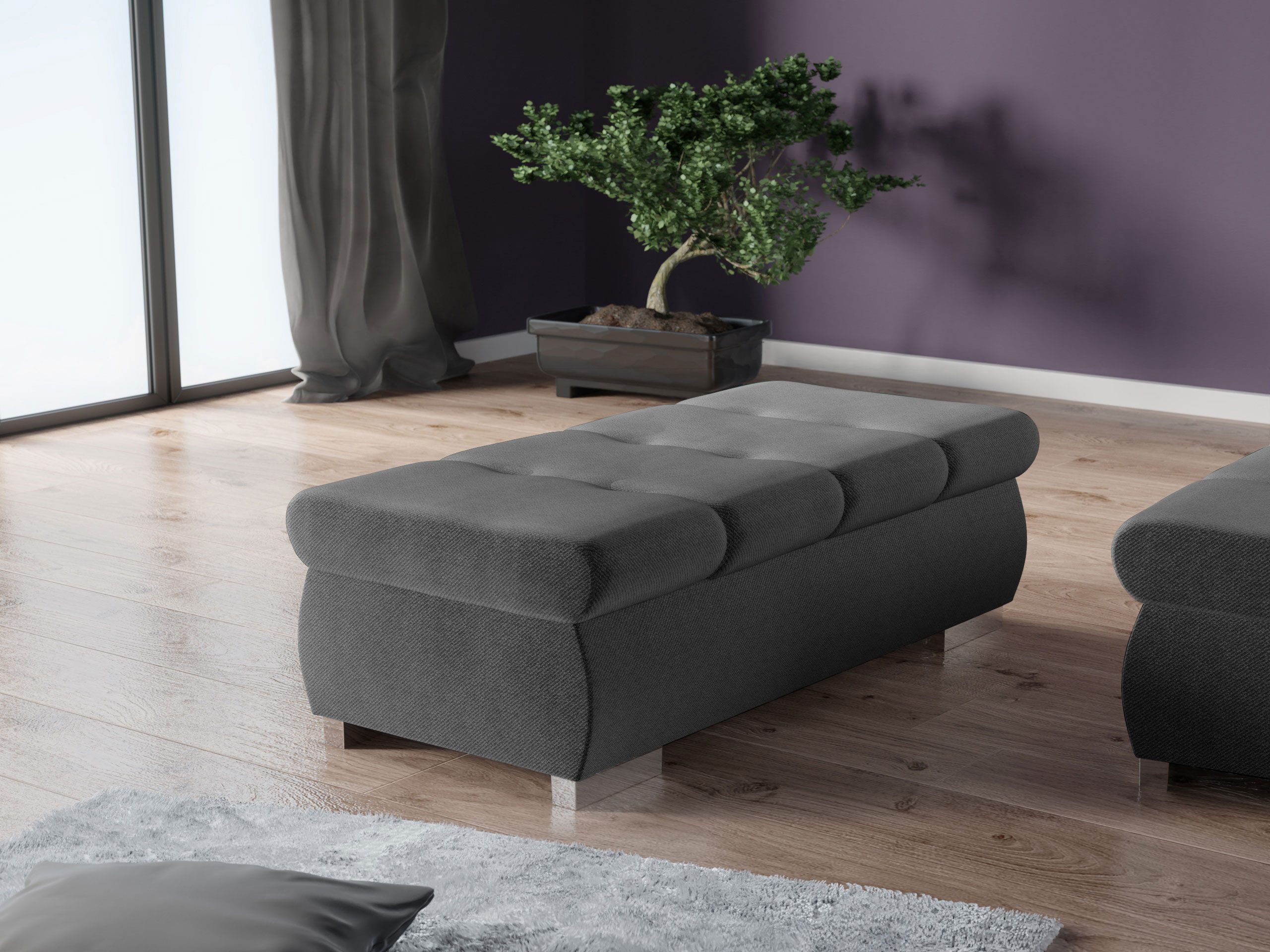 MIRJAN24 Polsterhocker Orkan Groß, Holzkonstruktion, 120x60x39 günstig online kaufen