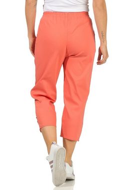 3/4-Hose Kurze Damen Sommerhose 3/4 lang angenehme Schlupfhose luftig leicht und mit Stretchgewebe elastisch, auch in großen Größen, mit elastischem Bund, Casual, Basic, Classic