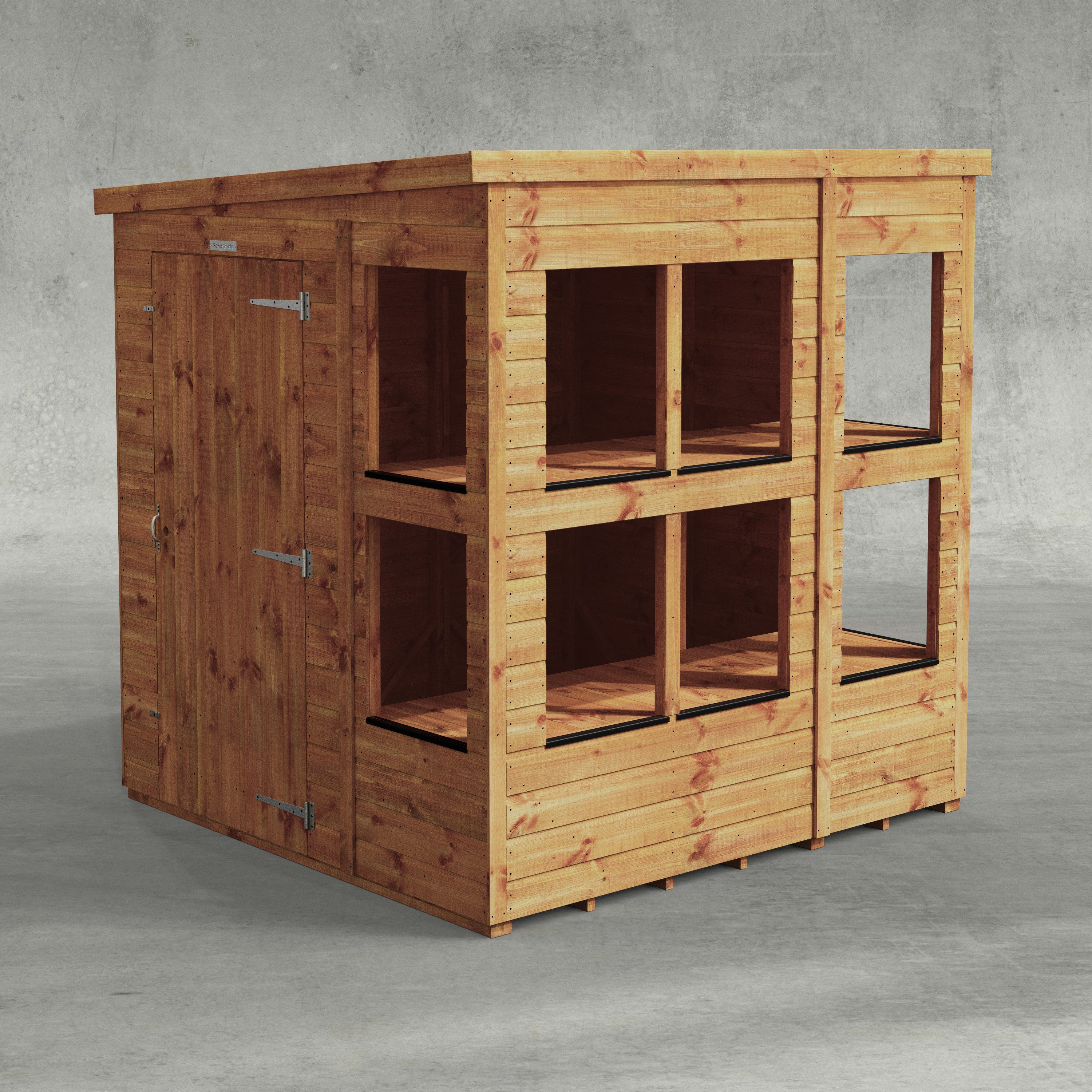 Gartenhaus Holz-Gewächshaus mit Pultdach aus Nut- und Feder Vollholz