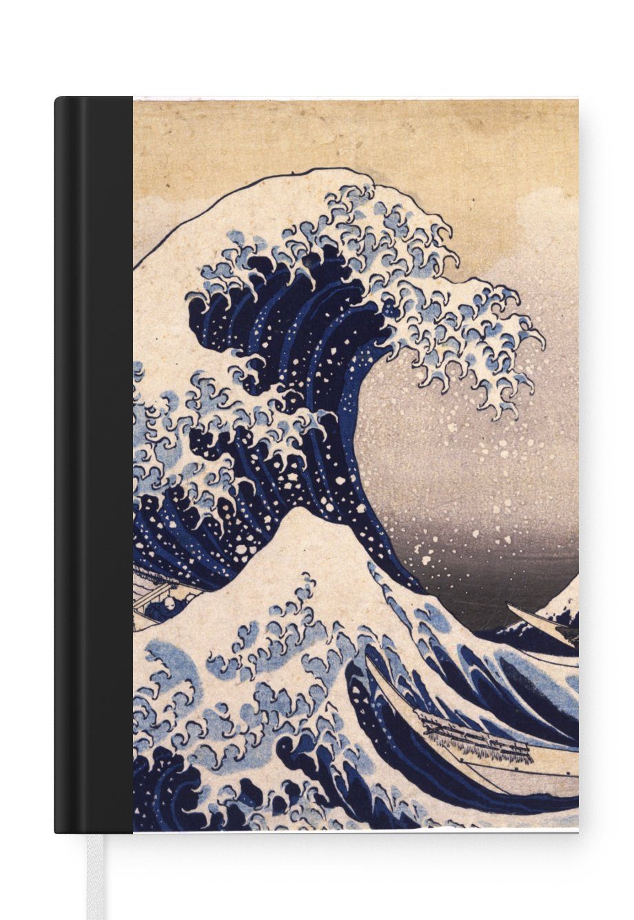 MuchoWow Notizbuch Die große Kluft von Kanagawa - Gemälde von Katsushika Hokusai, Journal, Merkzettel, Tagebuch, Notizheft, A5, 98 Seiten, Haushaltsbuch