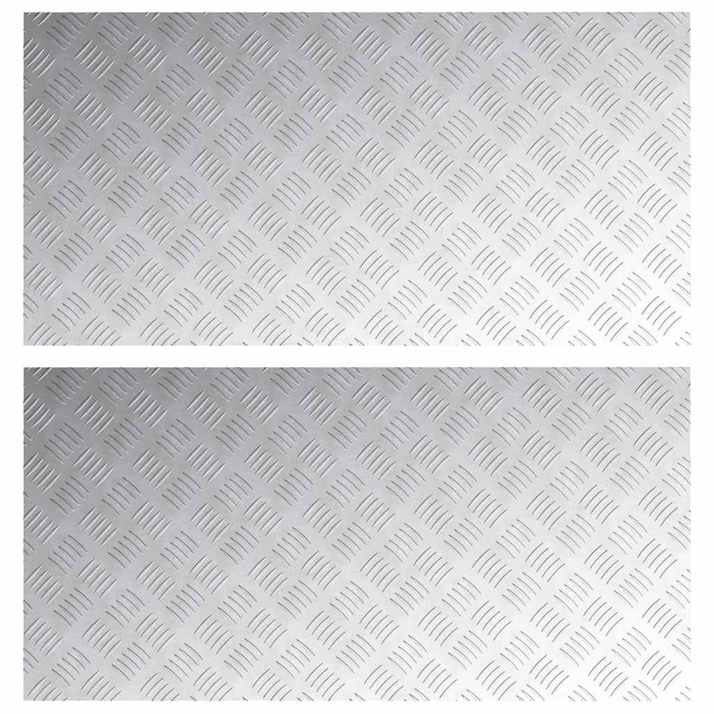 vidaXL Stufenmatte Treppe Tritt Rechtwinklig 2 pcs Silber 100 x 50 cm Aluminium, Rechtwinklig