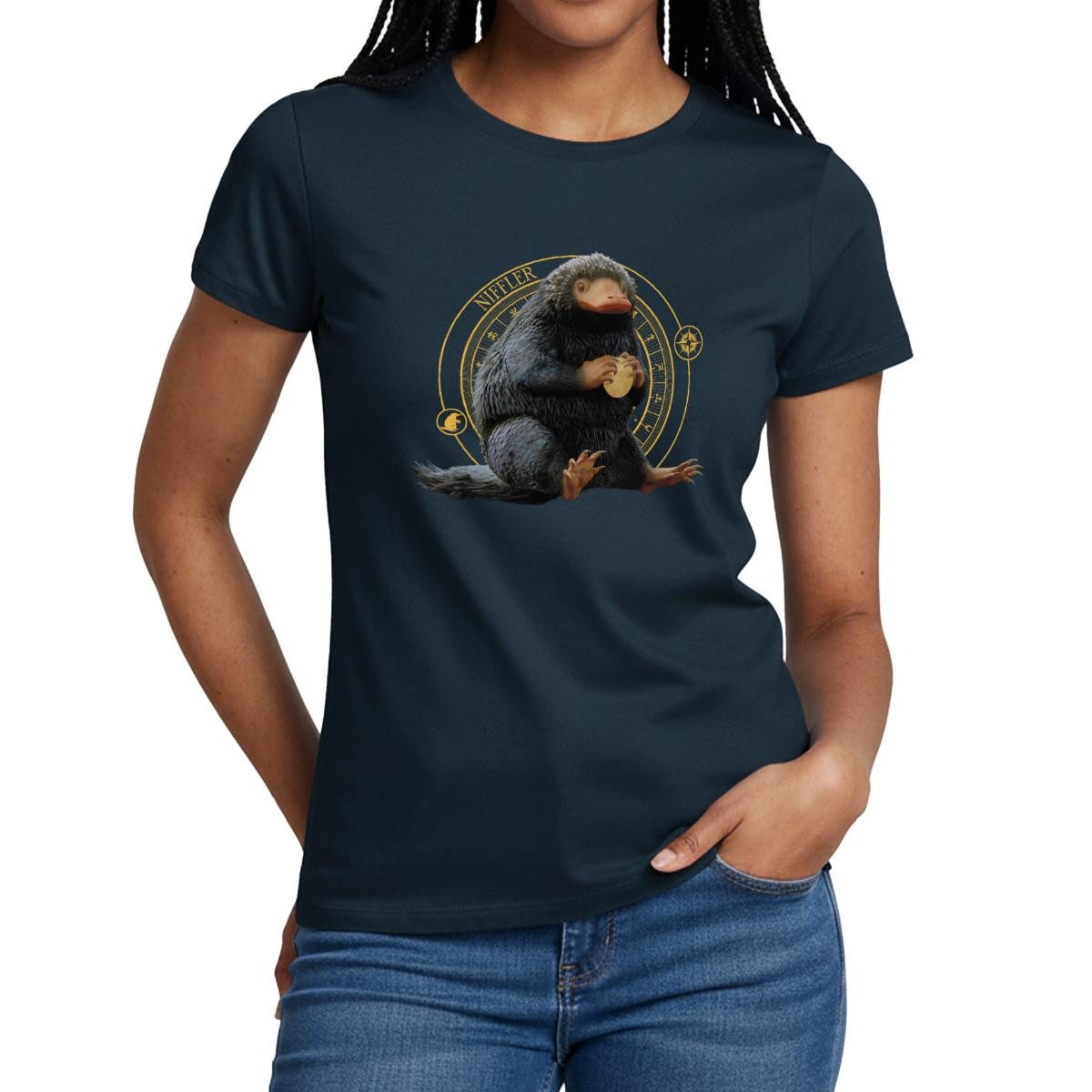 T-Shirt Phantastische Tierwesen Niffler mit Gold Frauen T-Shirt