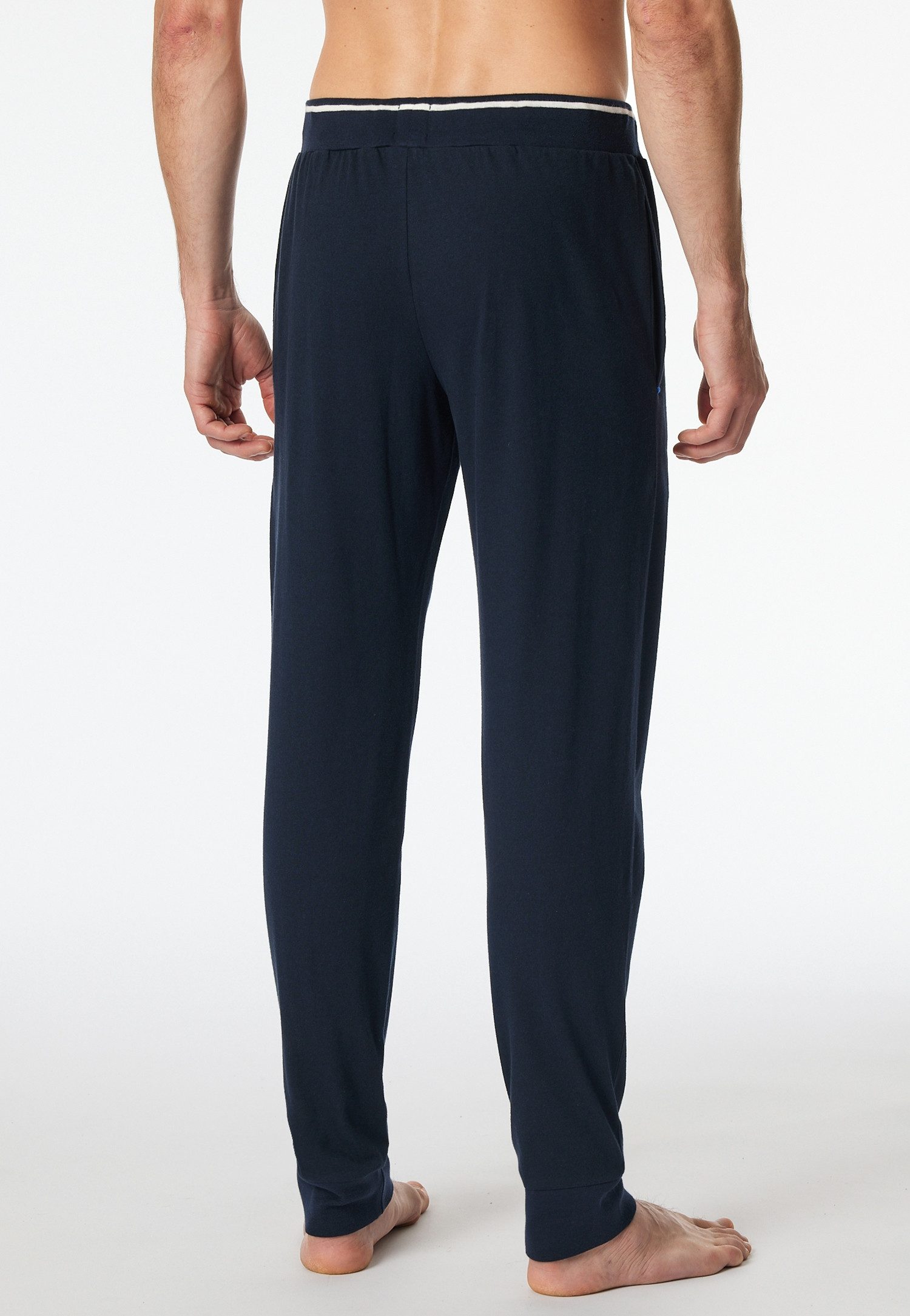Schiesser Pyjamahose Mix+Relax Reine Baumwolle, seitliche Taschen, Bindeband – Bild 4 von 5
