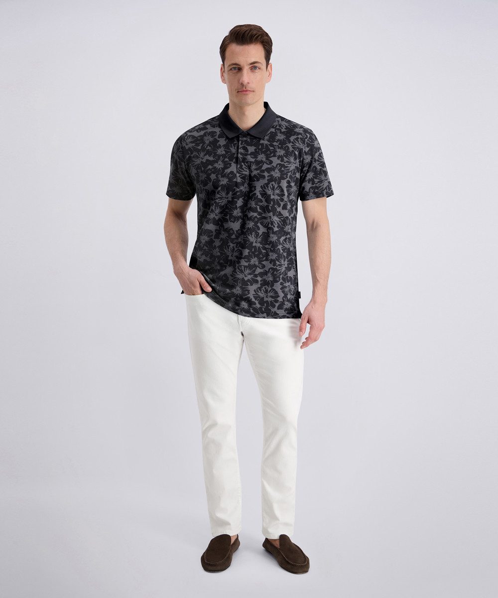 Pierre Cardin Poloshirt Polo piqué alloverprint mit floralem Allover-Print, Piqué