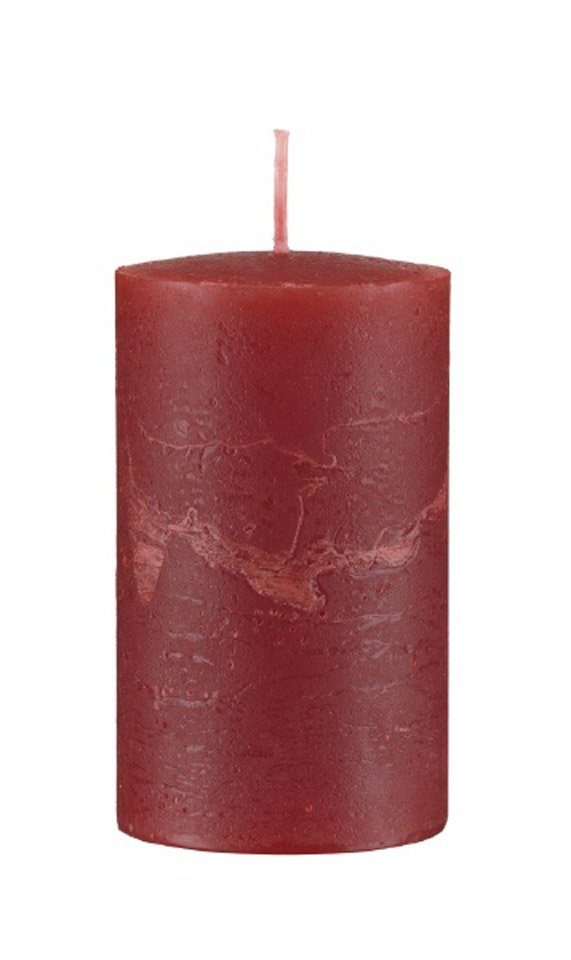 Kopschitz Kerzen Rustic-Kerze durchgefärbte Rustic Kerzen Weihnachtsrot 80 x Ø