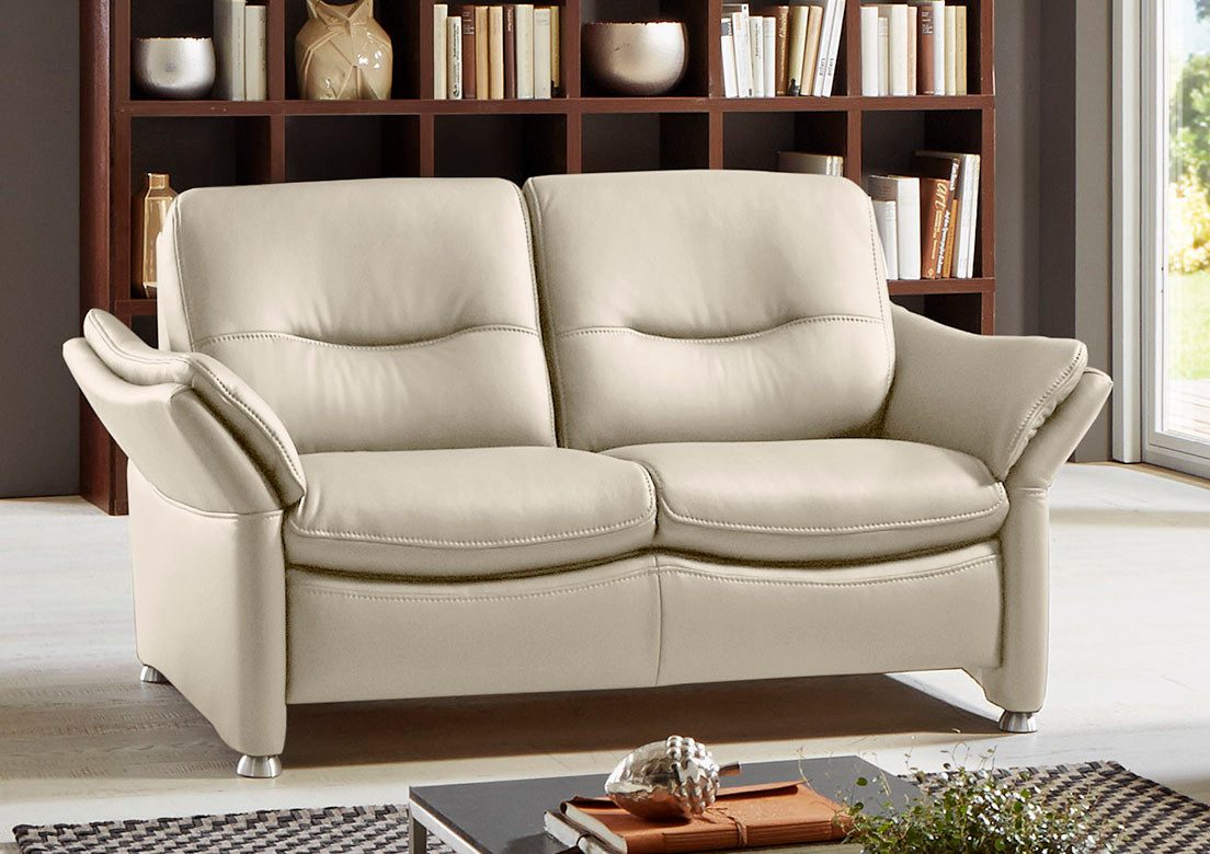 HUKLA 2-Sitzer HU-SF15058 Ledersofa, Breite 164 cm, hochwertiges Glattleder, optional mit Kopfstütze