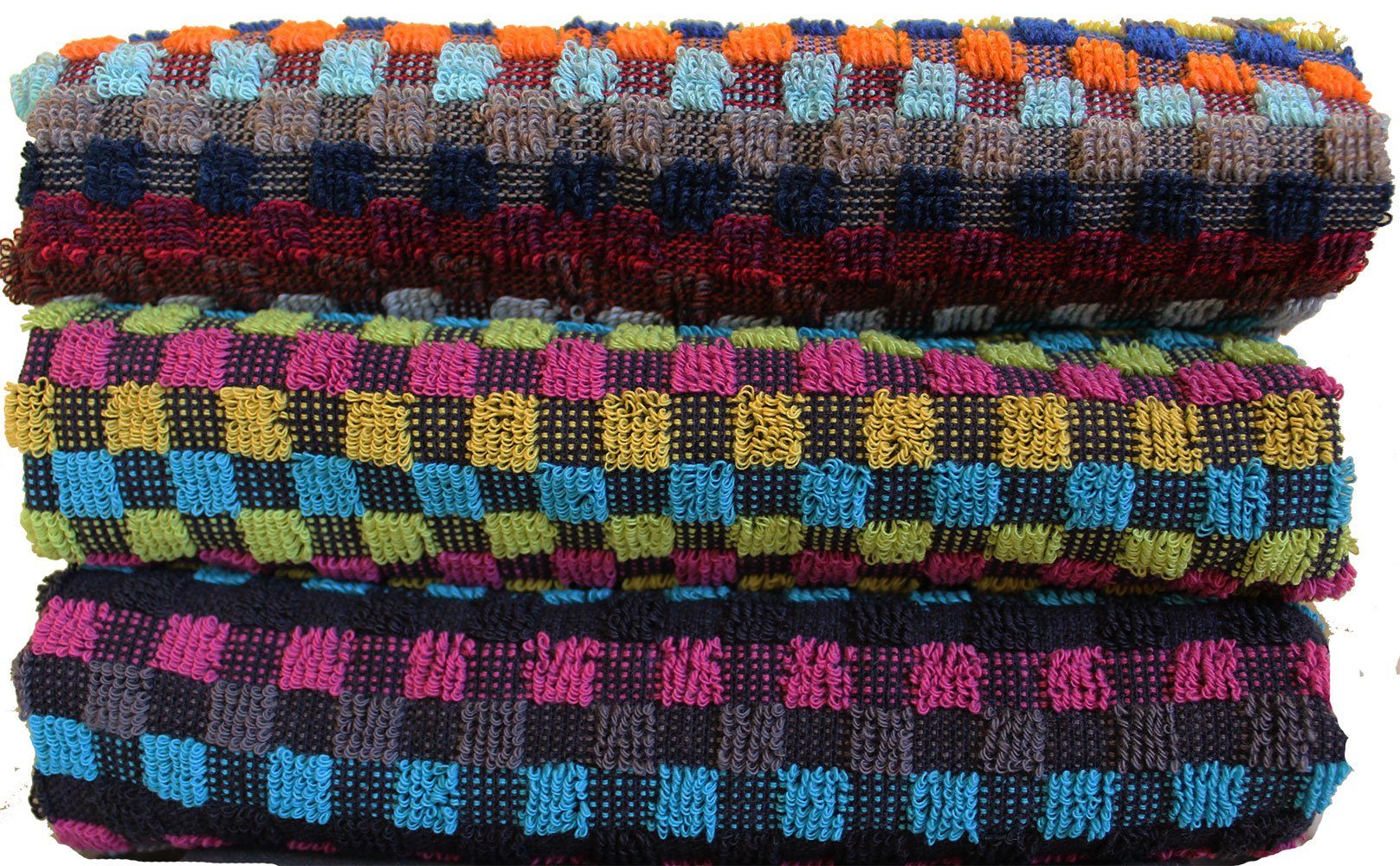 KH-Haushaltshandel Handtuch Frottier Grubentuch, 50x90 cm, Multicolor karie günstig online kaufen