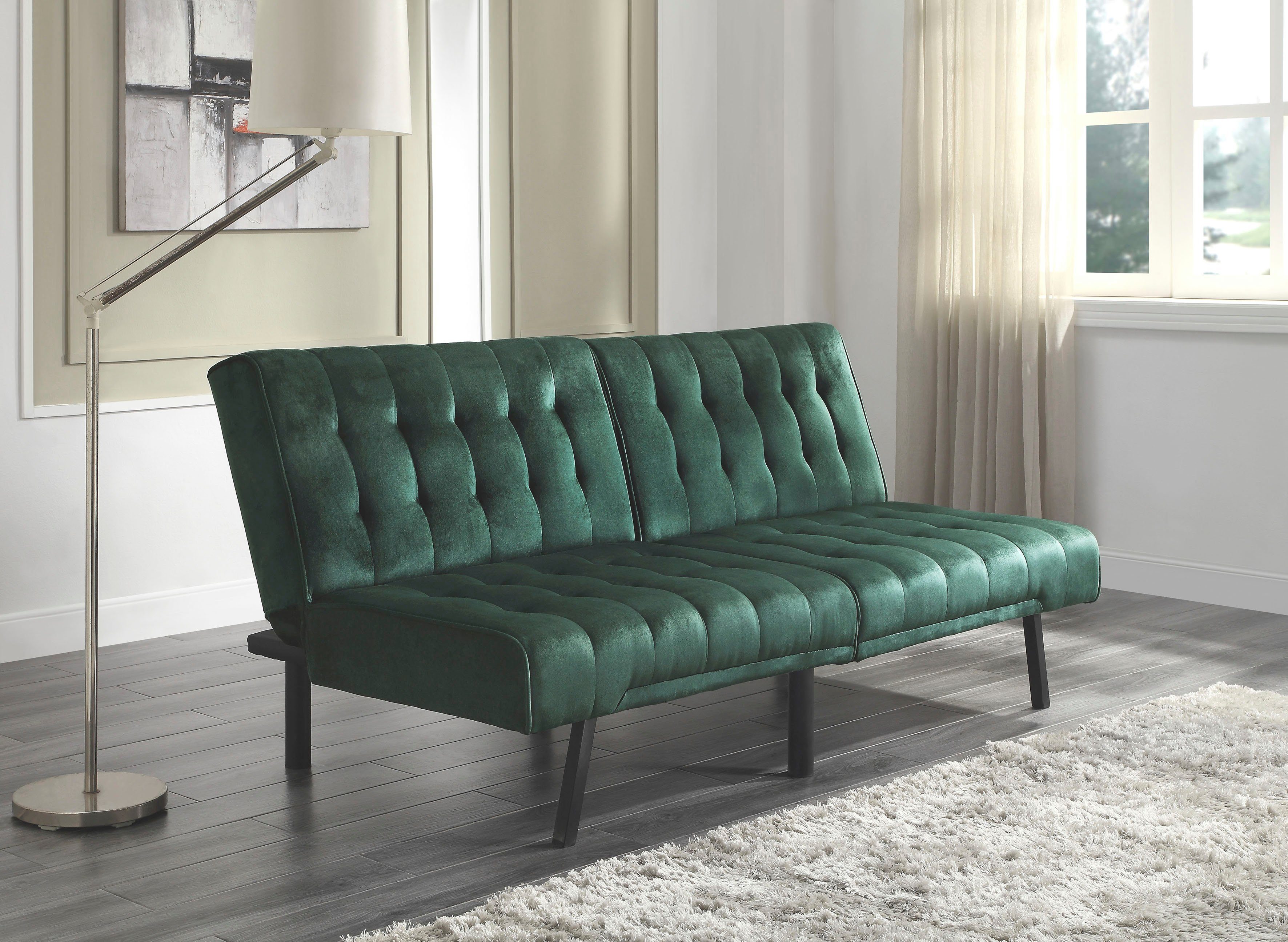 ATLANTIC home collection 2-Sitzer Schlafsofa, Wellenunterfederung 3-stufiger Pierre, mit Rasterfunktion, mit