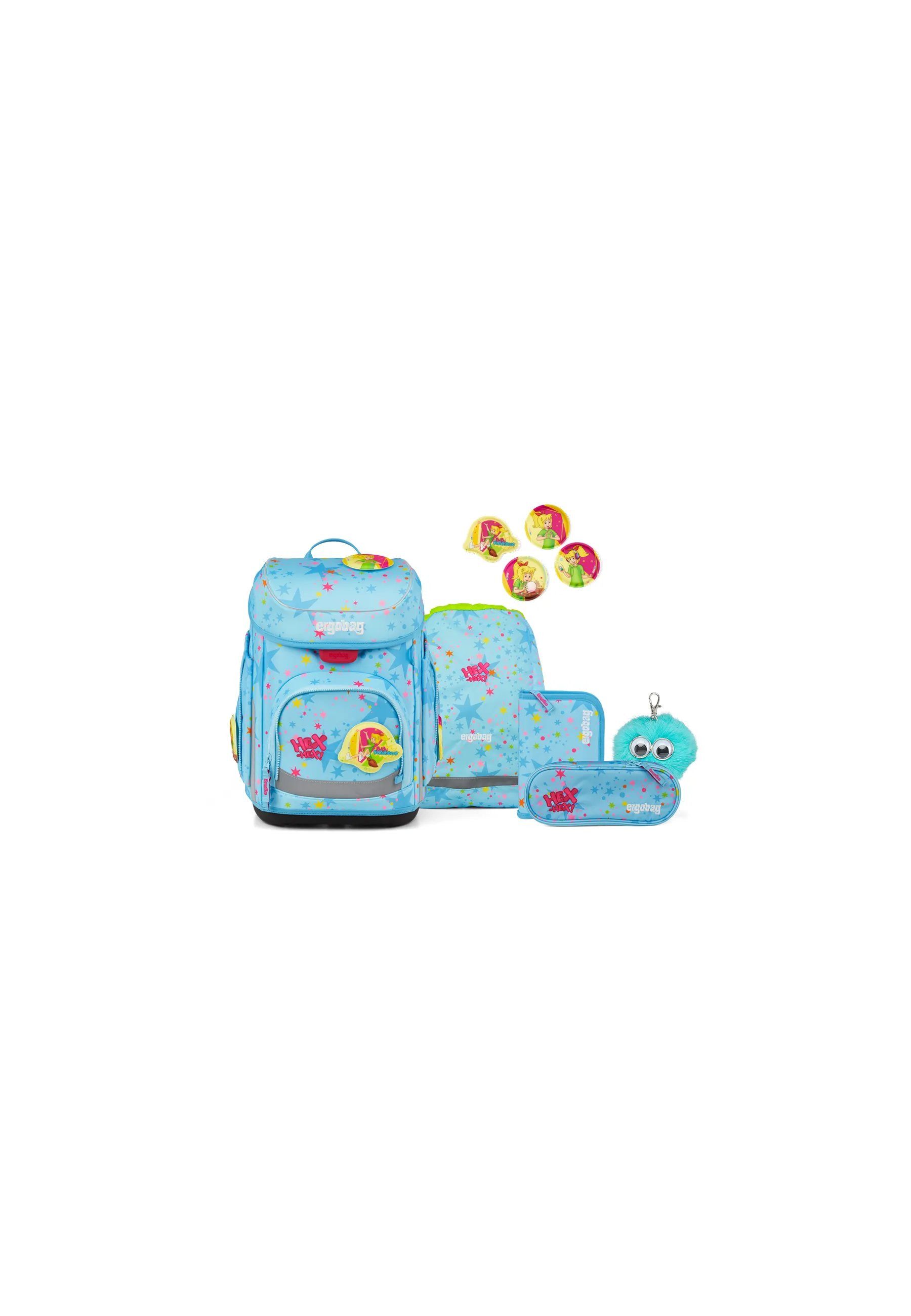 ergobag Schulranzen cubo Bundle Set (6-tlg., 6-teiliges Set), größenverstellbares Rückensystem