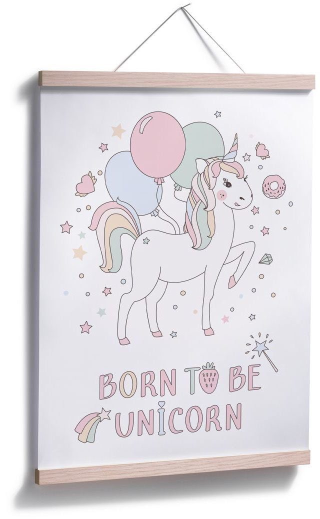 Wall-Art Poster Kvilis Einhorn Luftballon Bild, Poster, (1 Kinder Party, Wandposter Wandbild, St)