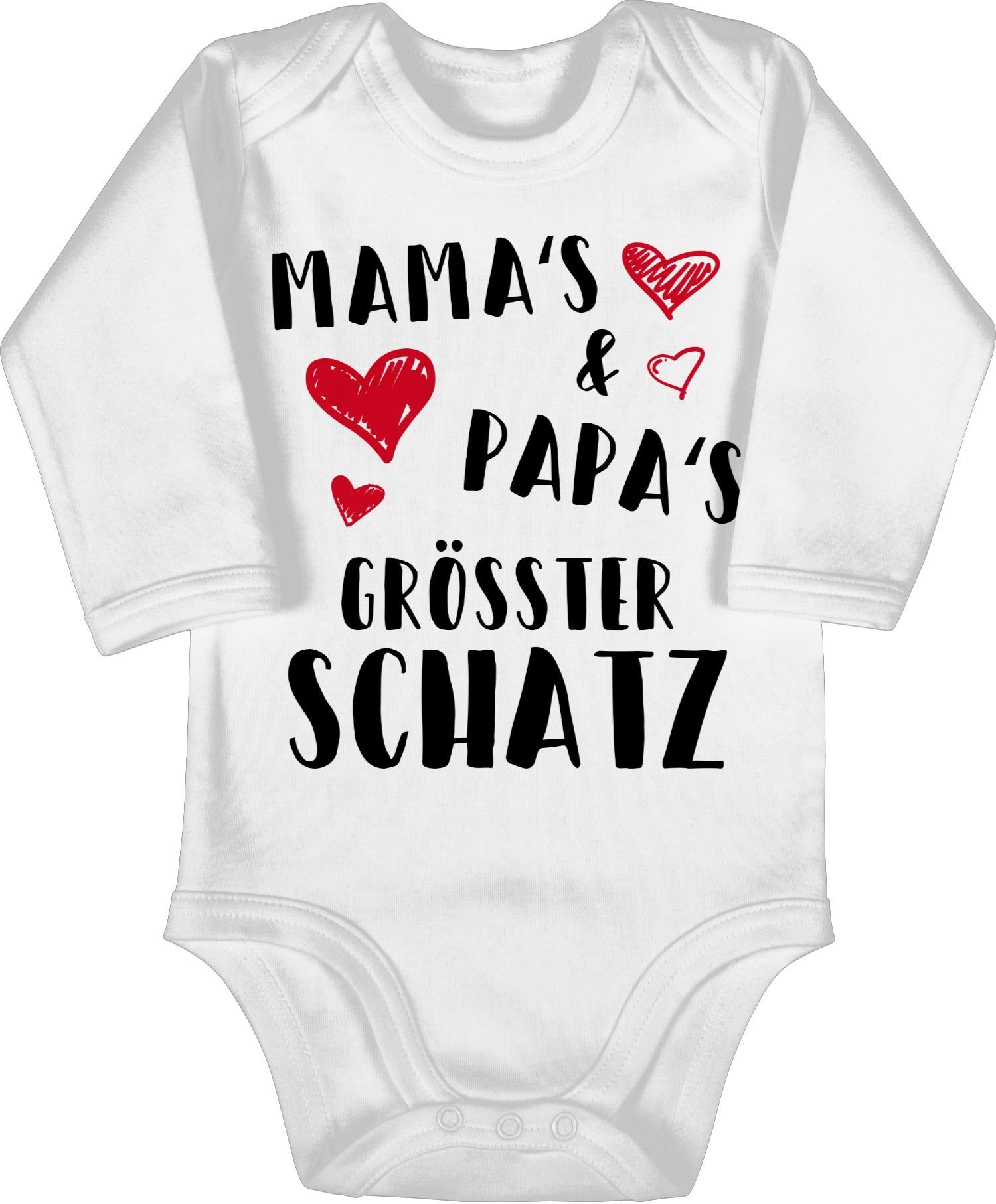 Schatz Sprüche 1 Papas Shirtbody Baby Mamas Shirtracer Weiß und größter