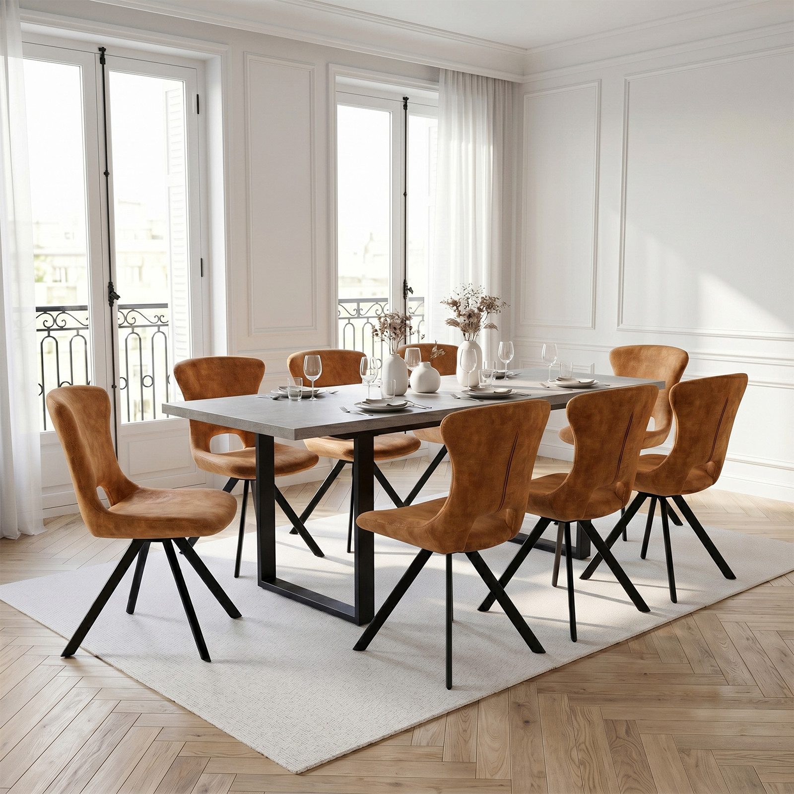 Jiexi Esszimmerstuhl Premium Flanell Esszimmerstuhl, Modernes Design Polsterstuhl
