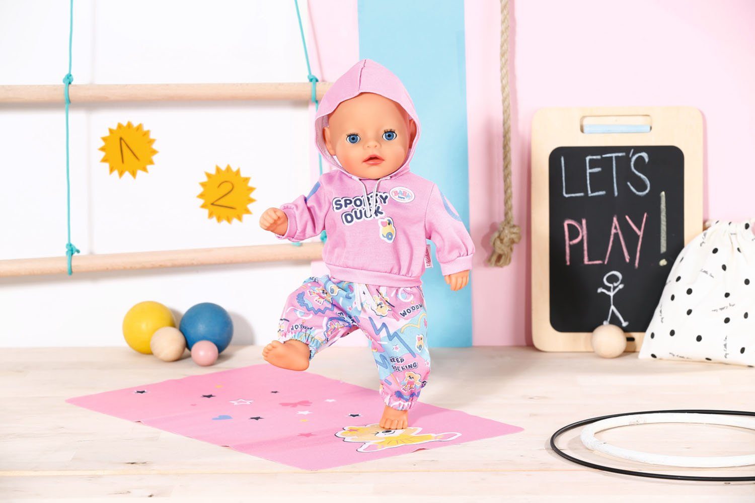 Baby Born Puppenkleidung Kindergarten Sport Outfit, Gymnastikmatte cm, mit 36