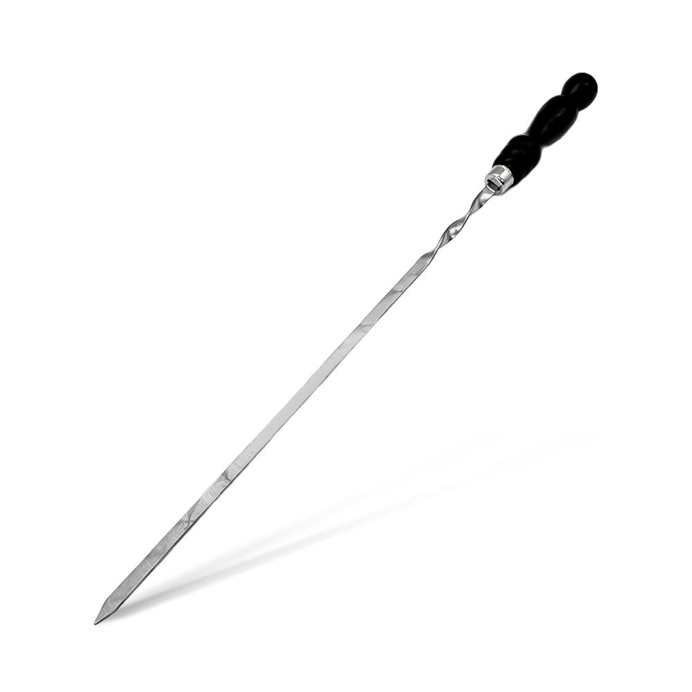 Schaschlikspieße Grillspieß 60 cm Blatt 10 mm schmal Edelstahl 2,5 mm Holzgriff einzeln