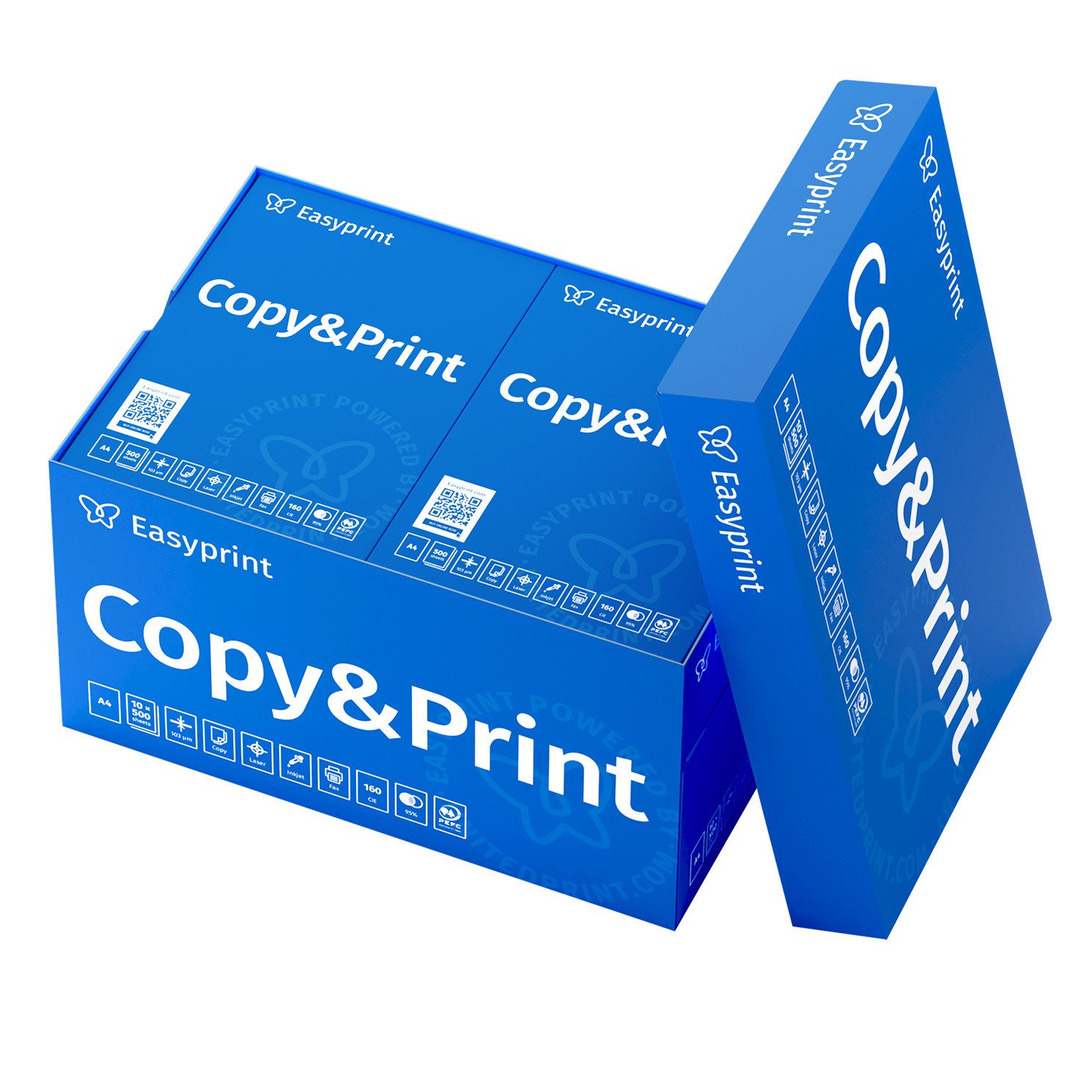 Easyprint Drucker- und Kopierpapier Kopierpapier 5000 Blatt A4 Premium Hochweiß CIE 160 Testsieger PEFC, PEFC-Zertifikat (GFA-PEFC-COC-500582)
