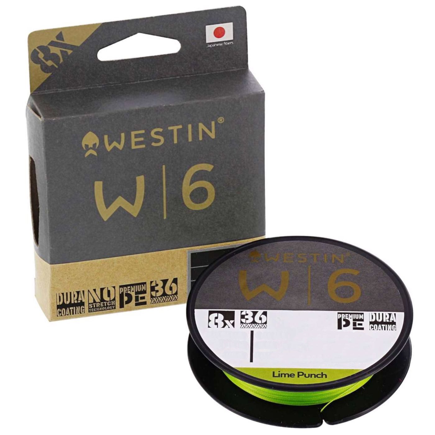 Angelschnur Westin W6 Braid 8 Lime Punch - 300m geflochtene Angelschnur