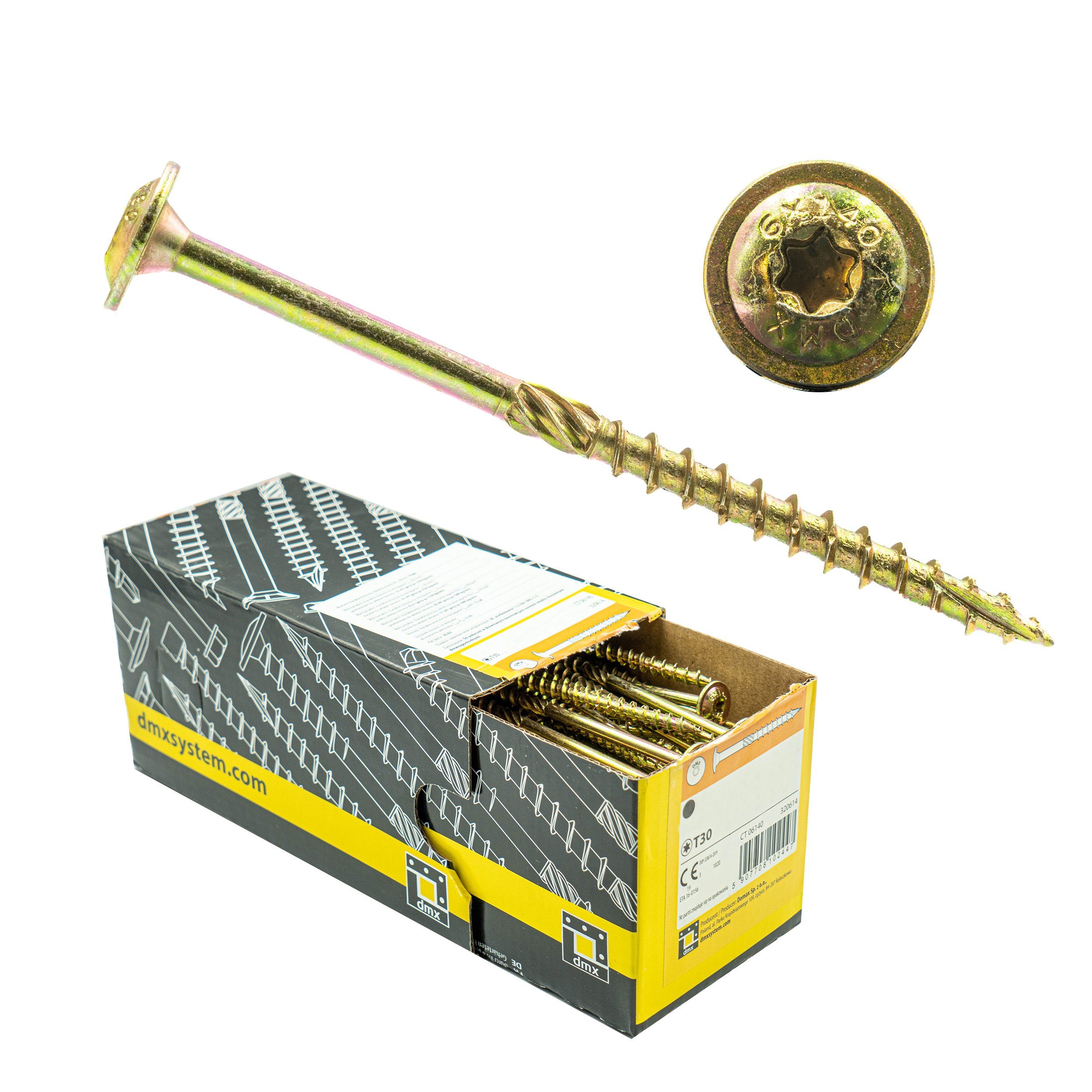 Domax Schraube Tischlerschrauben mit Tellerkopf TORX - Zink galvanisiert, (100 St)