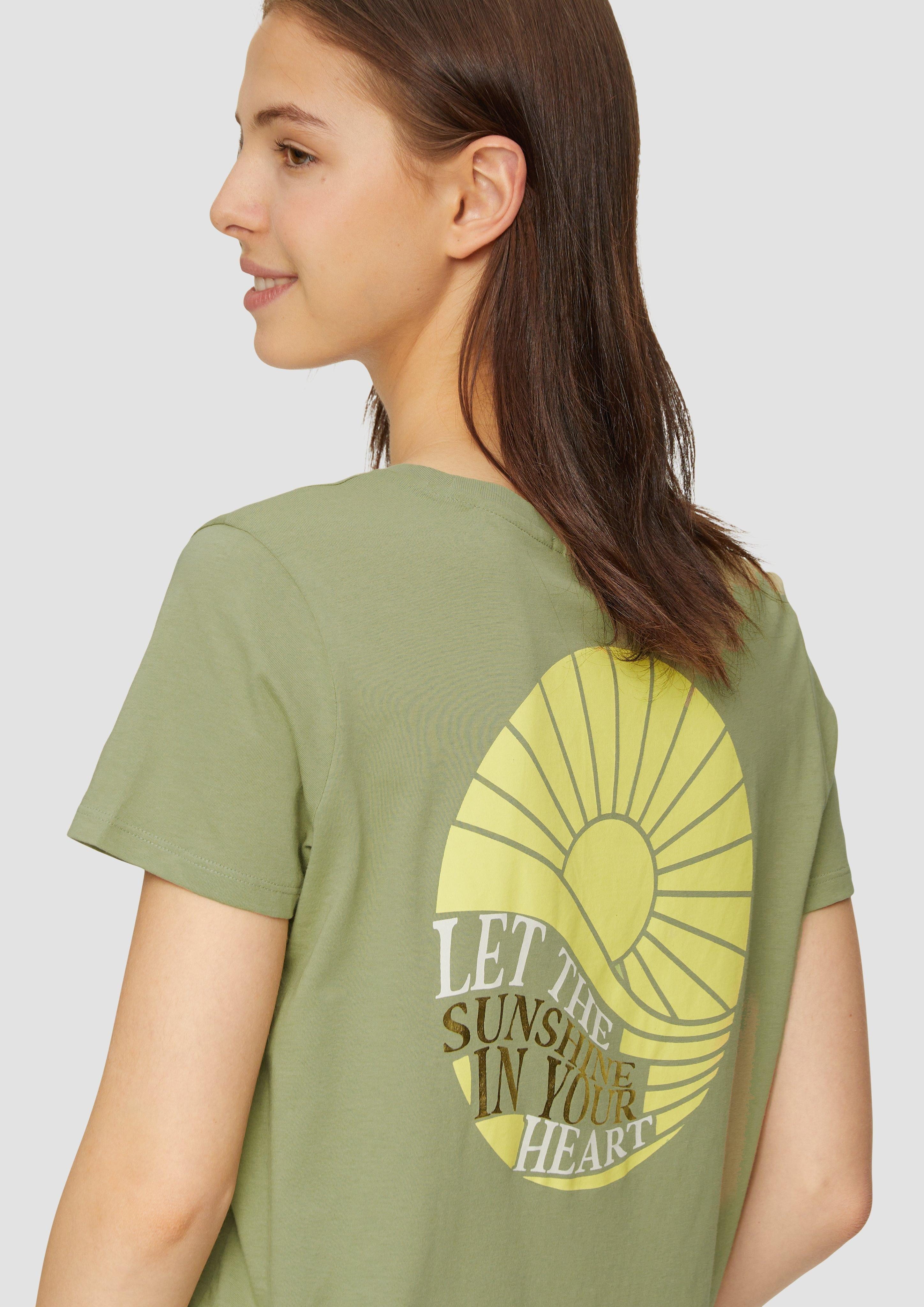 QS Kurzarmshirt T-Shirt aus Baumwolle mit günstig online kaufen